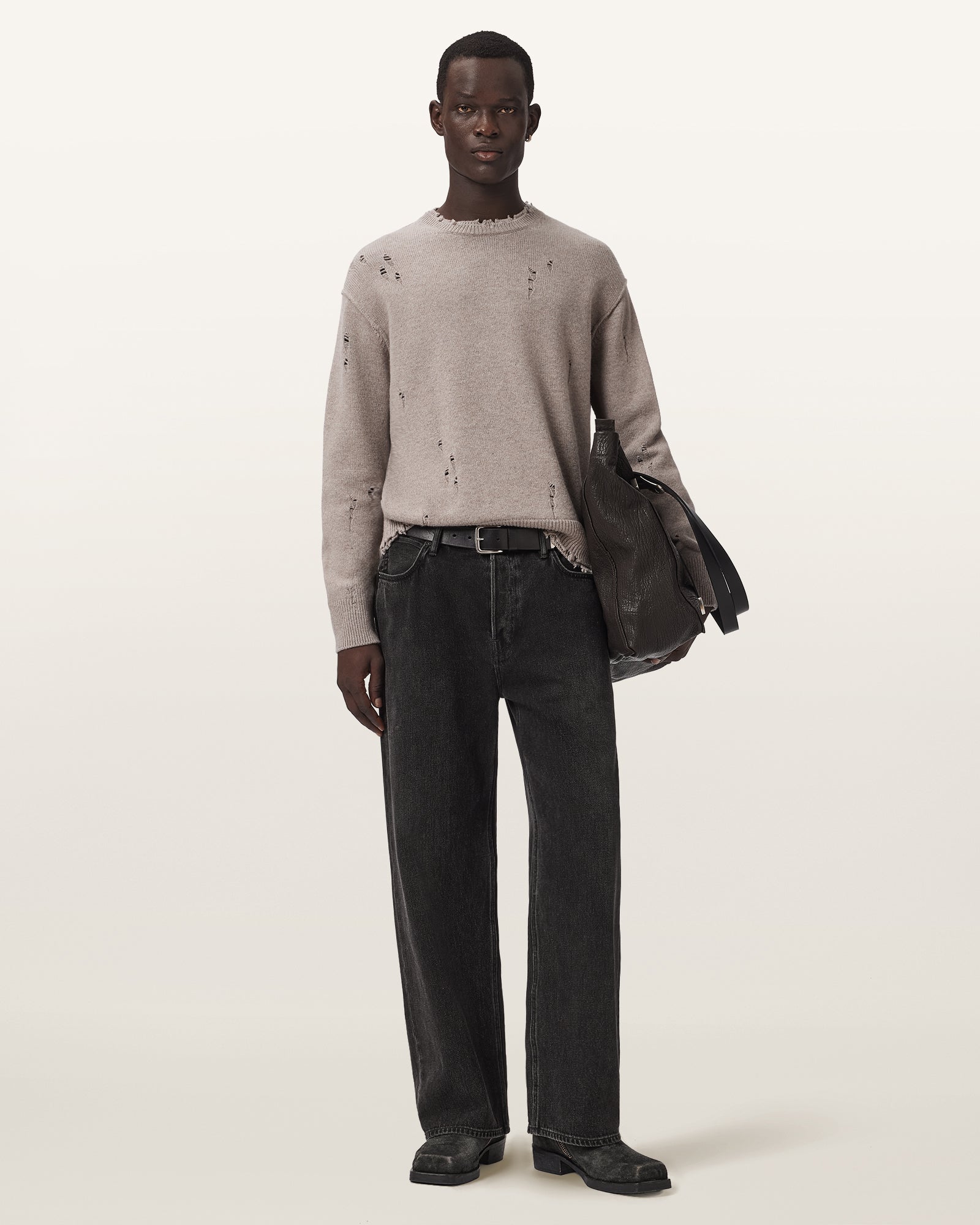 FAWN BROWN Color Wolf Crew Jumper from AllSaints