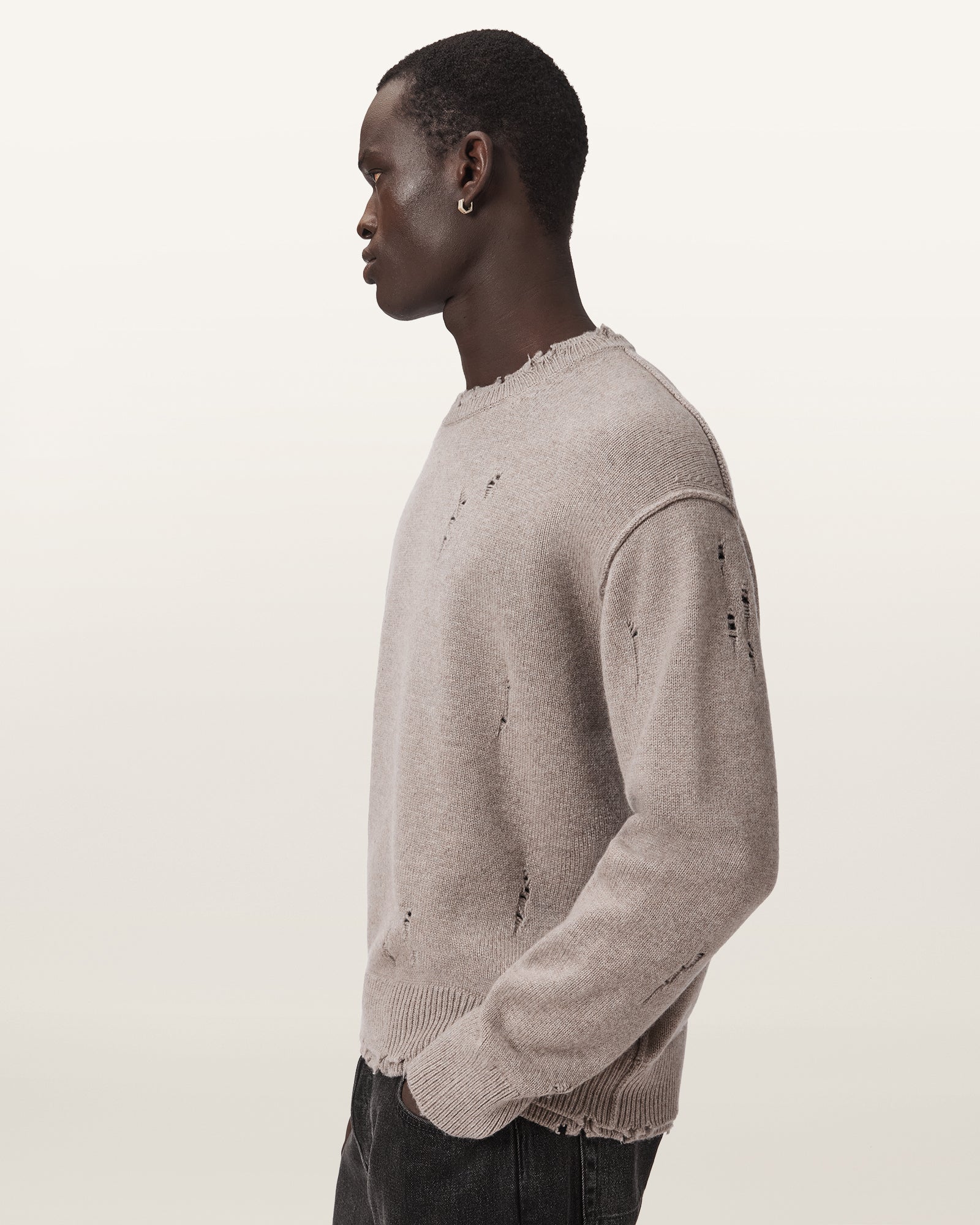 FAWN BROWN Color Wolf Crew Jumper from AllSaints