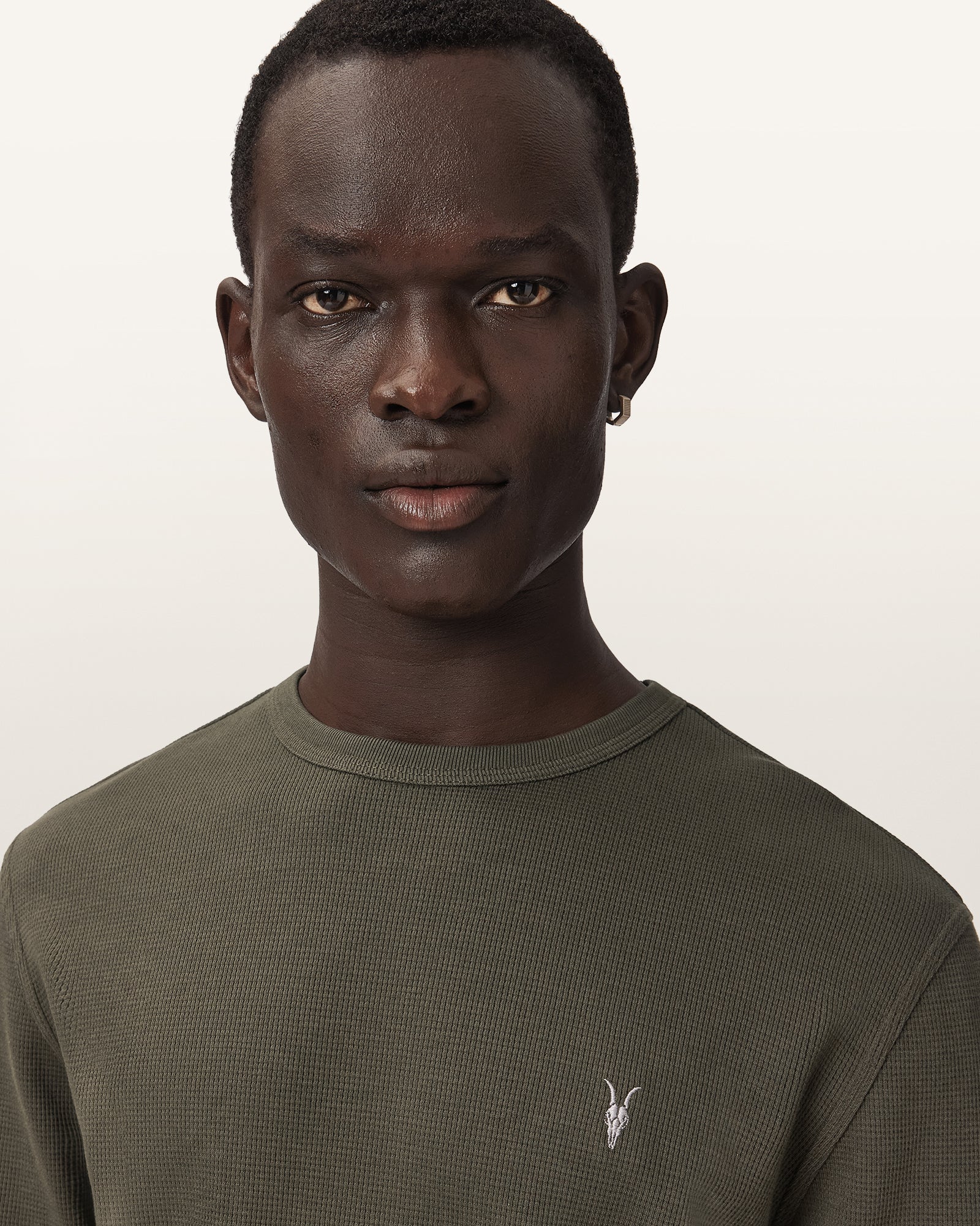WILD GREEN Color Ellis LS Crew Tee from AllSaints