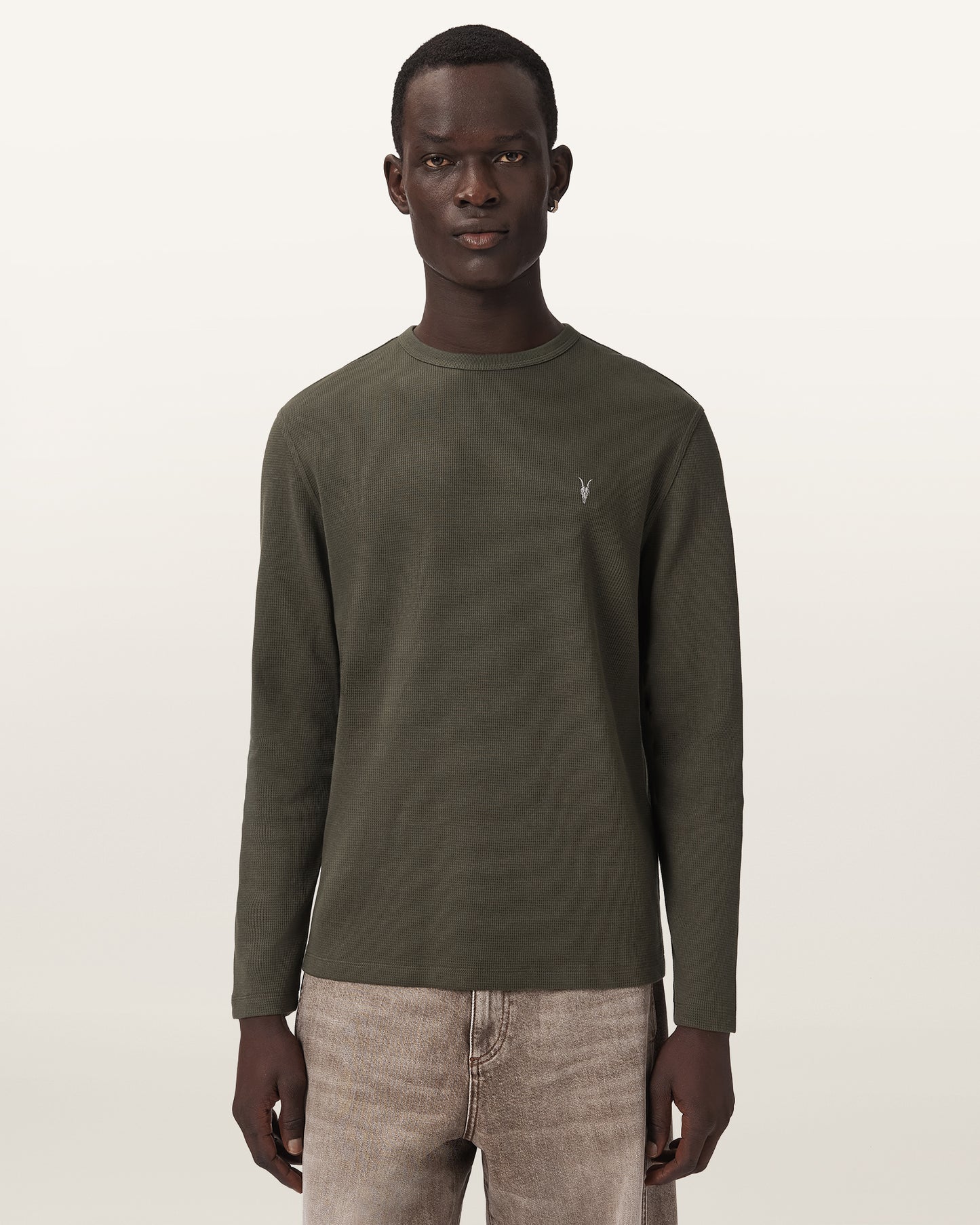 WILD GREEN Color Ellis LS Crew Tee from AllSaints
