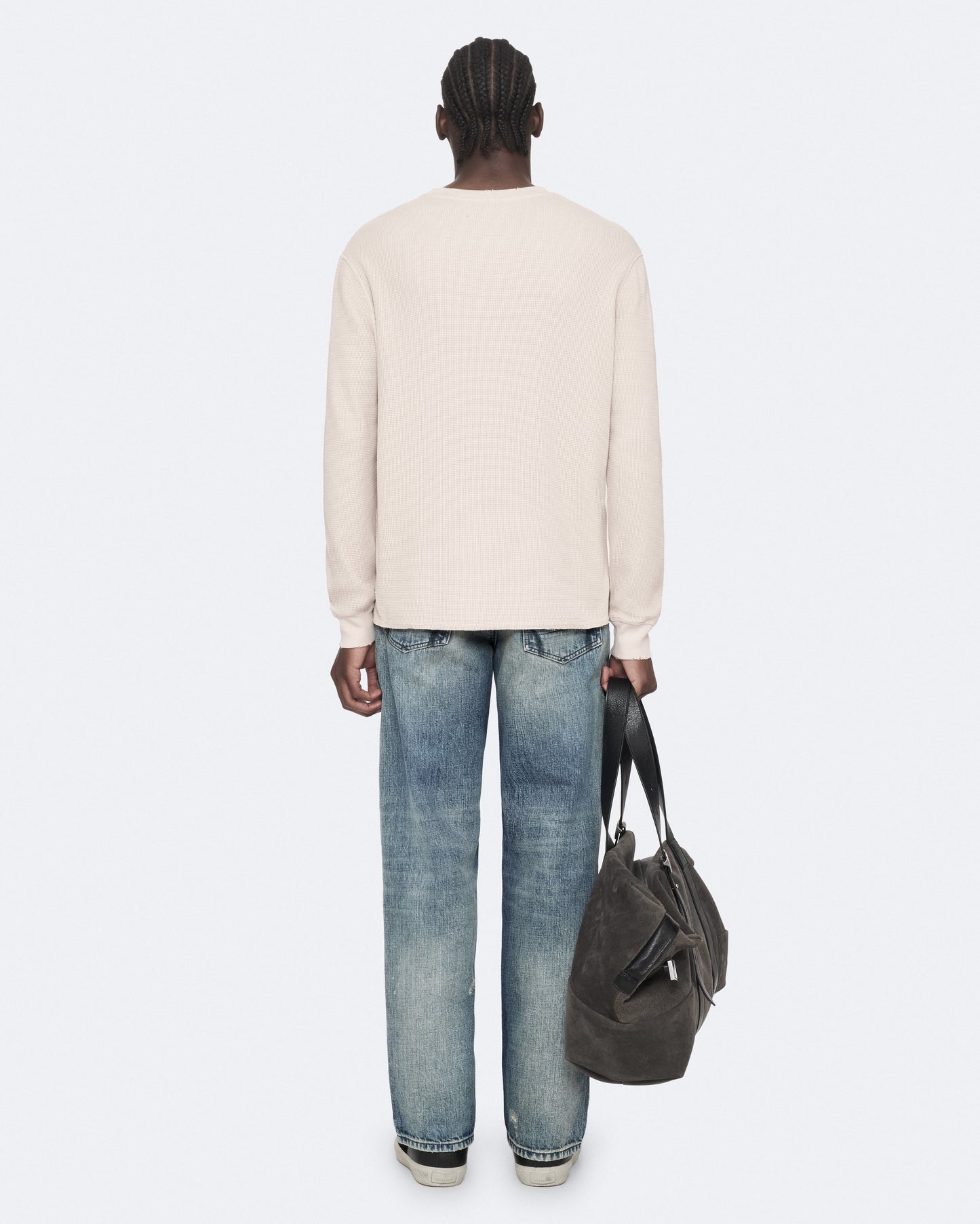 TAUPE WHITE Color Raine LS Crew Tee from AllSaints