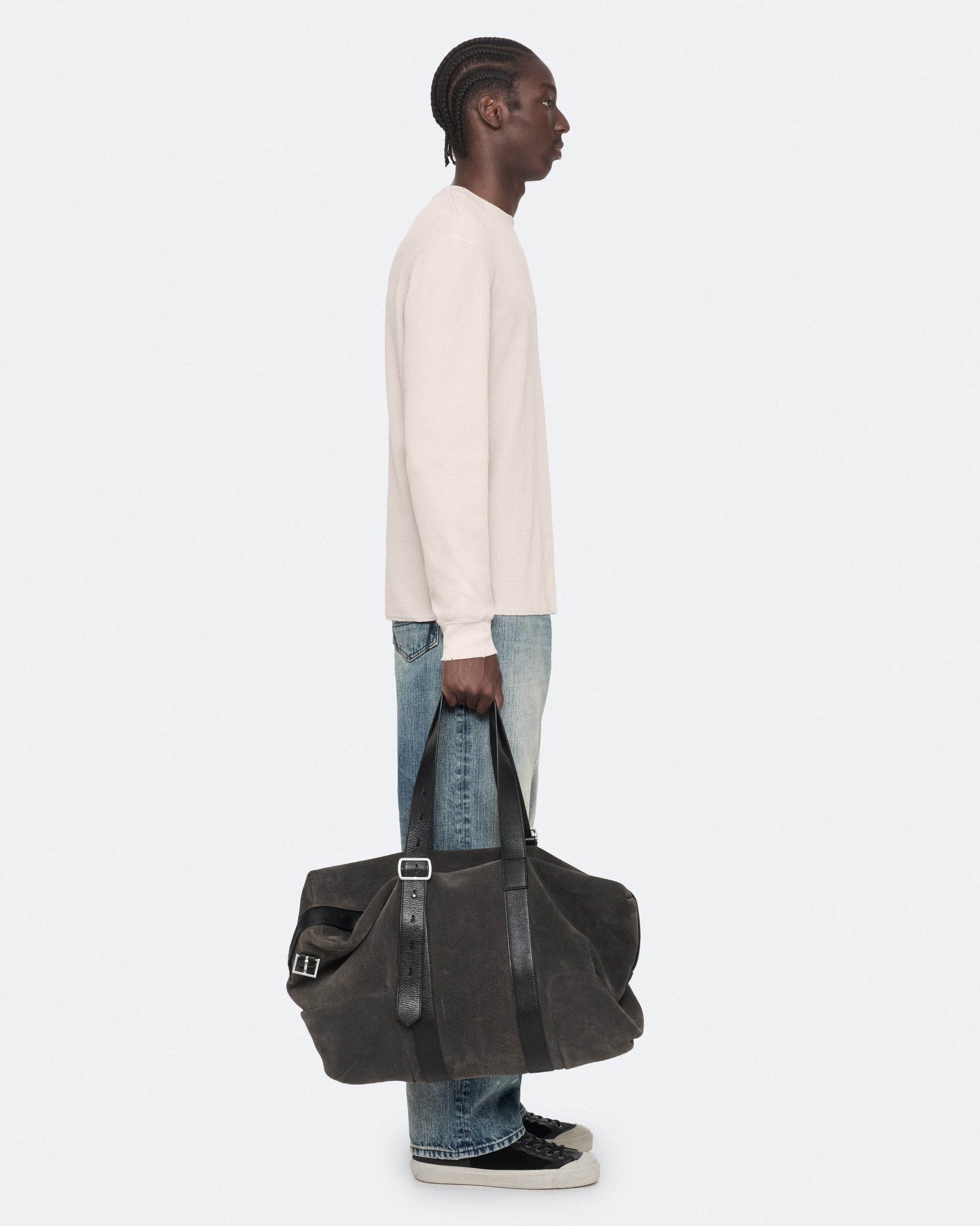 TAUPE WHITE Color Raine LS Crew Tee from AllSaints