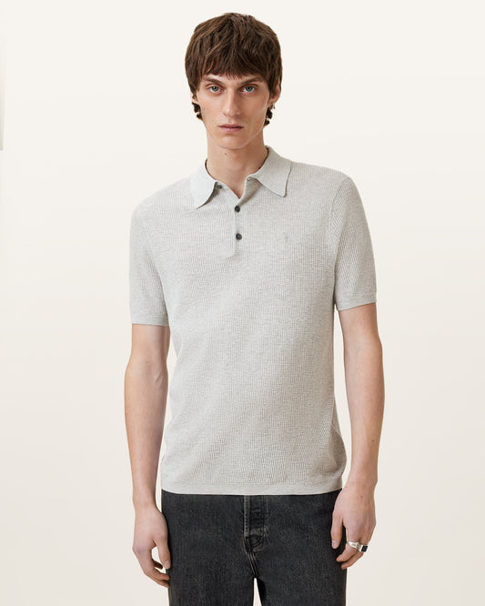 Light Grey Color Aubrey SS Polo Jumper from AllSaints