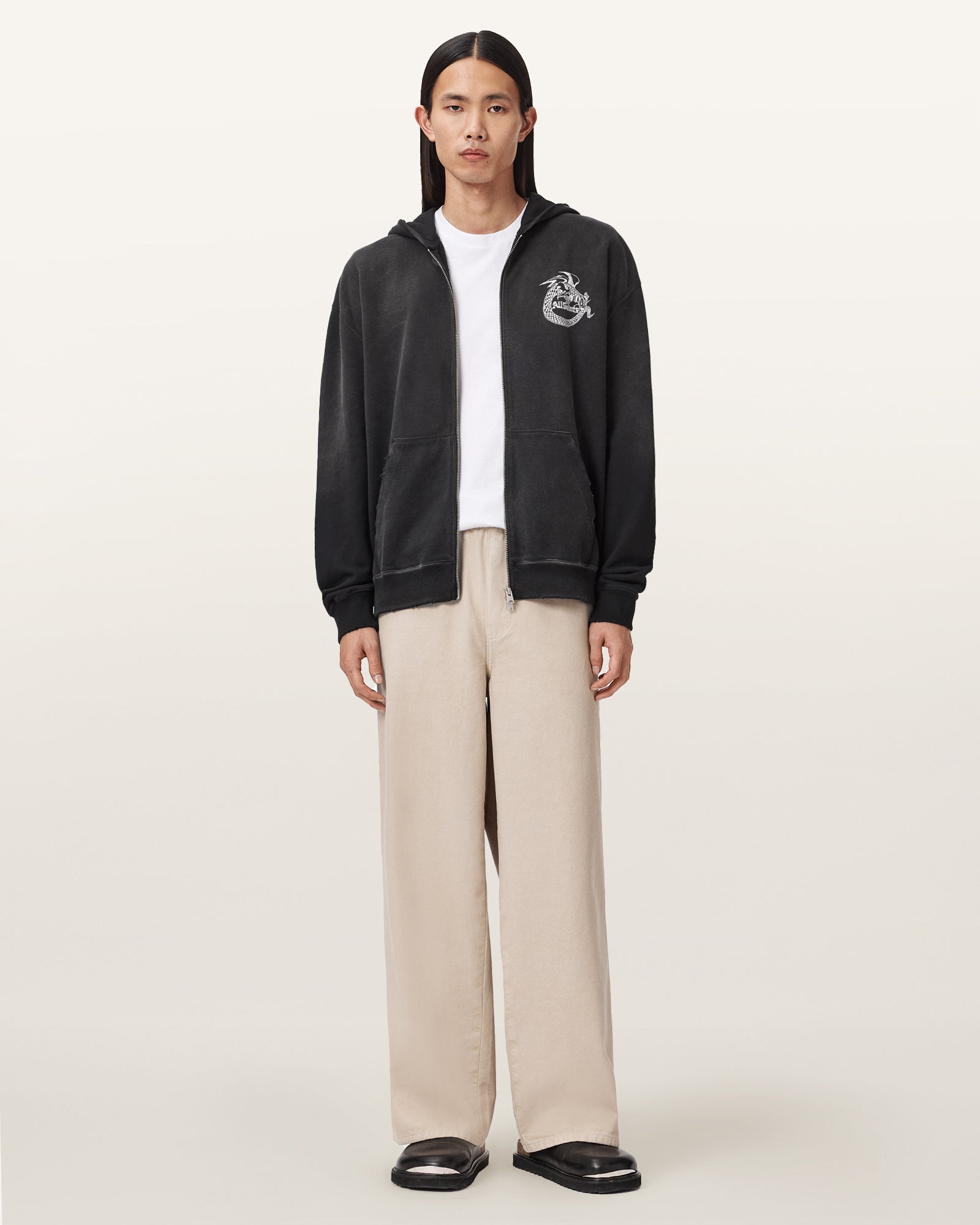 Washed Black Color Terra Zip Through from AllSaints