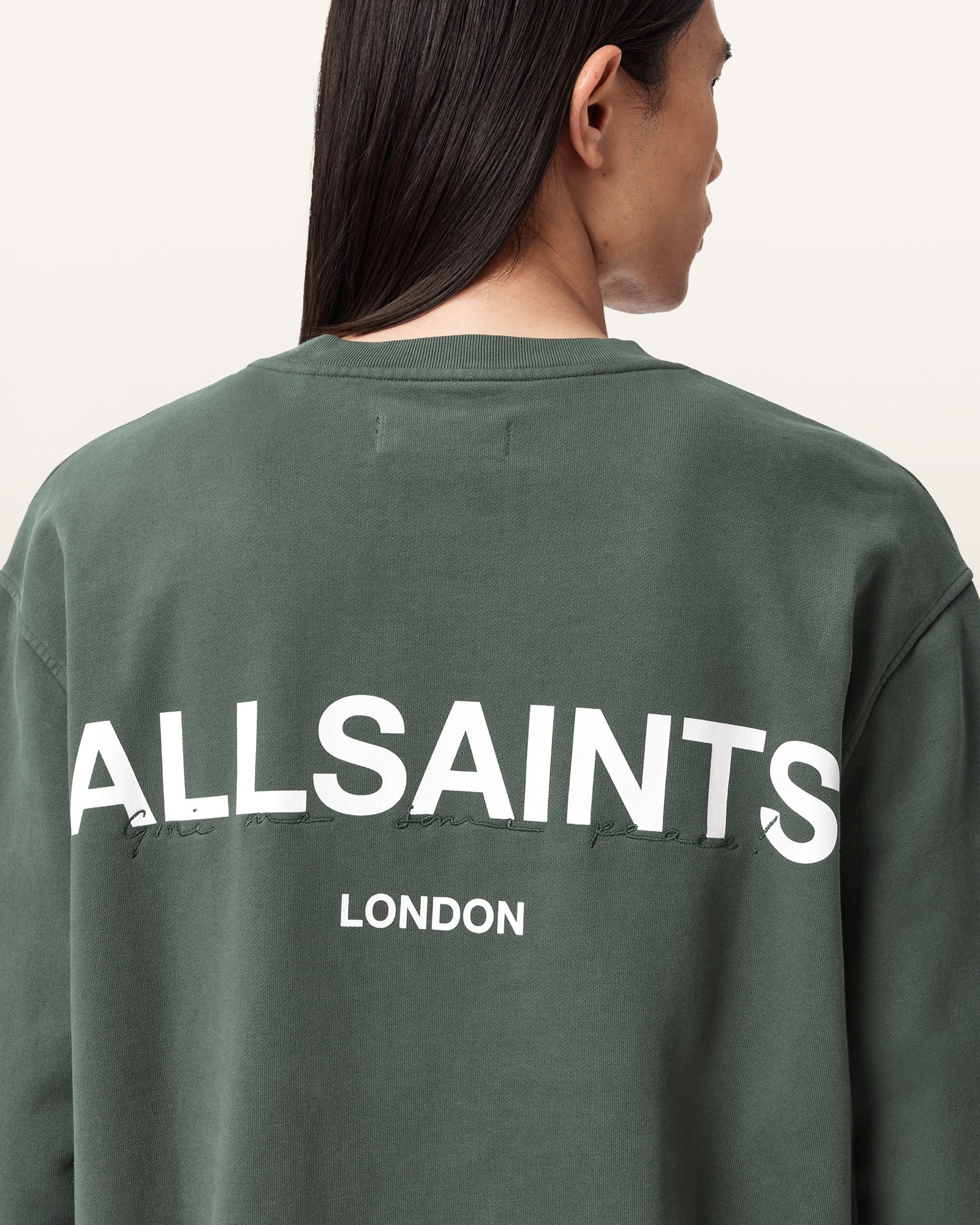 GARNET GREEN Color Halcyon Crew Sweatshirt from AllSaints