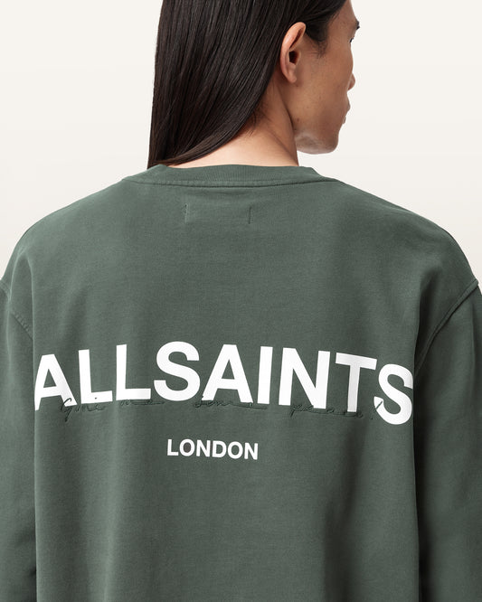 GARNET GREEN Color Halcyon Crew Sweatshirt from AllSaints
