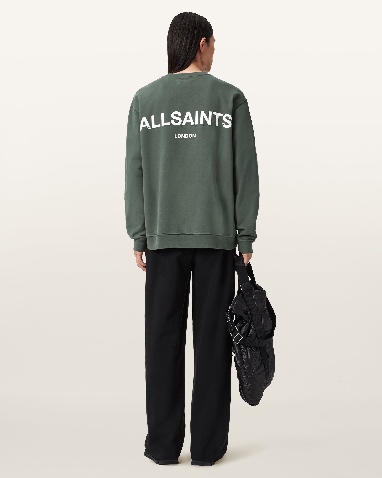 GARNET GREEN Color Halcyon Crew Sweatshirt from AllSaints