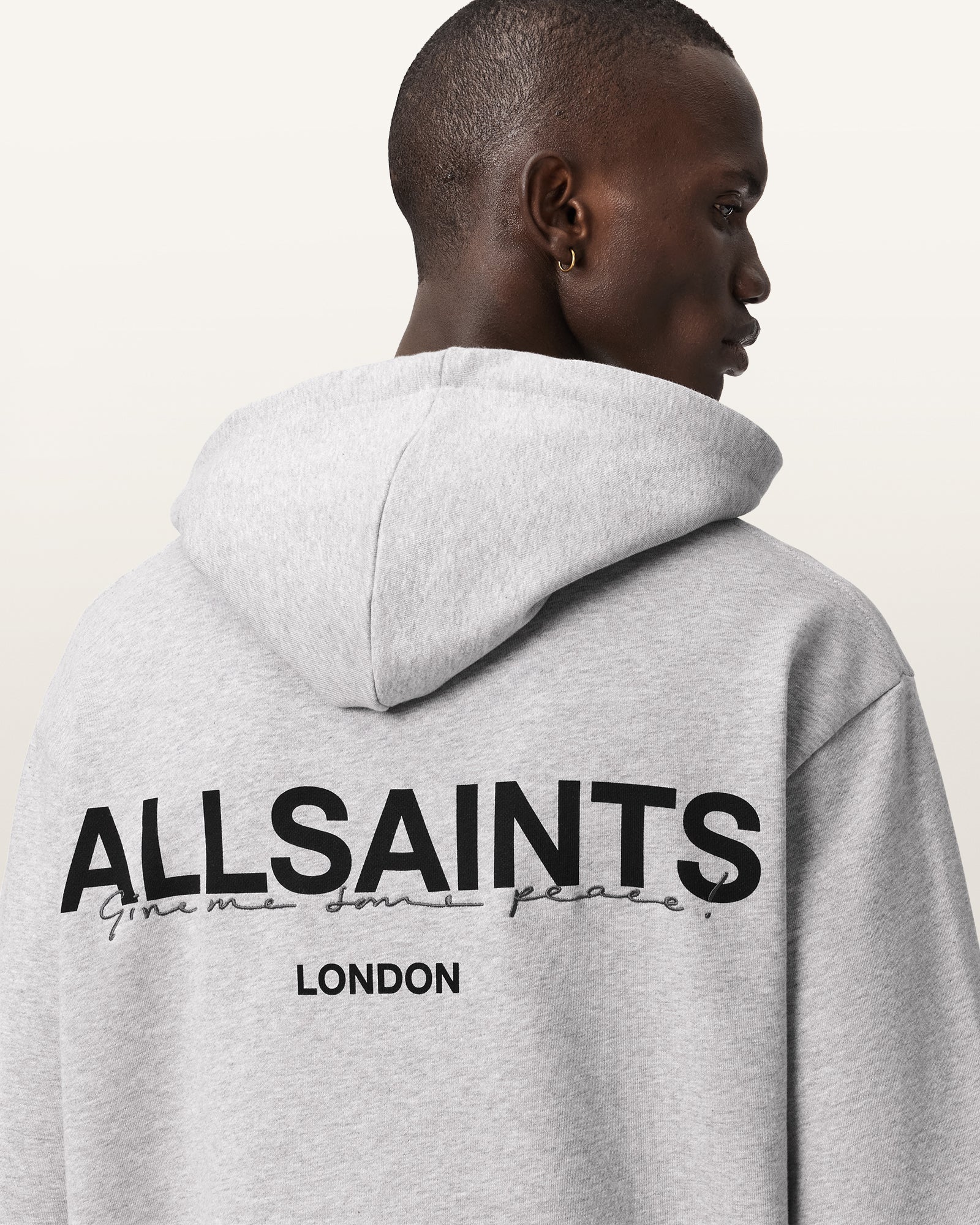 Light Grey Marl Color Halcyon Oth Hoody from AllSaints