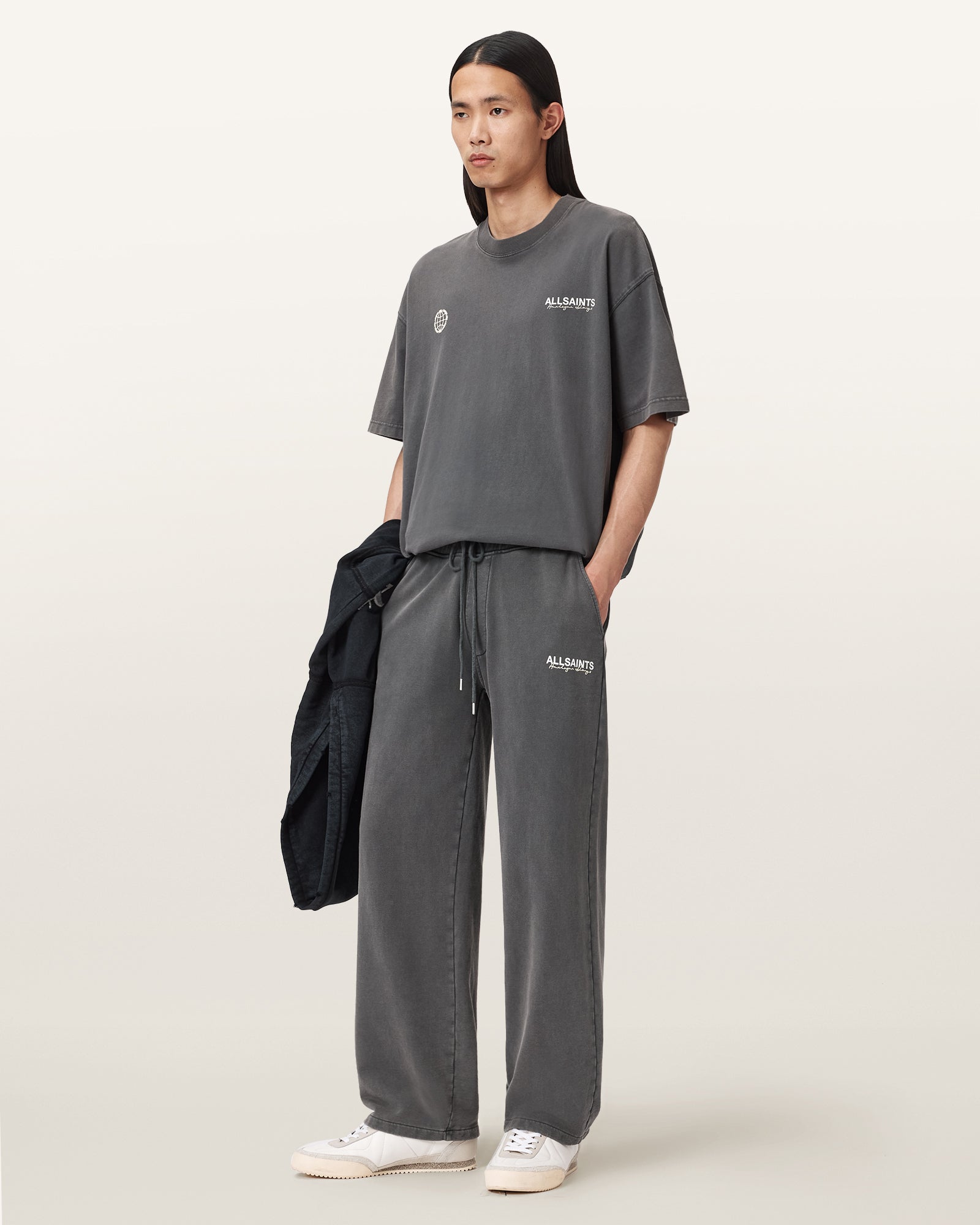 Washed Black Color Emblem Sweatpant from AllSaints