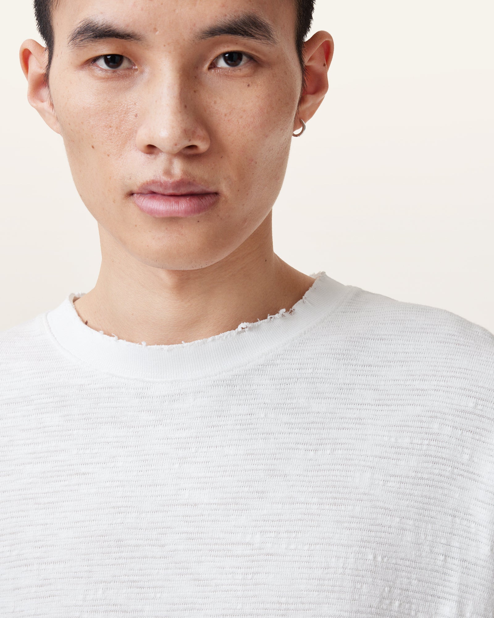 Chalk White Color Foster LS Crew from AllSaints