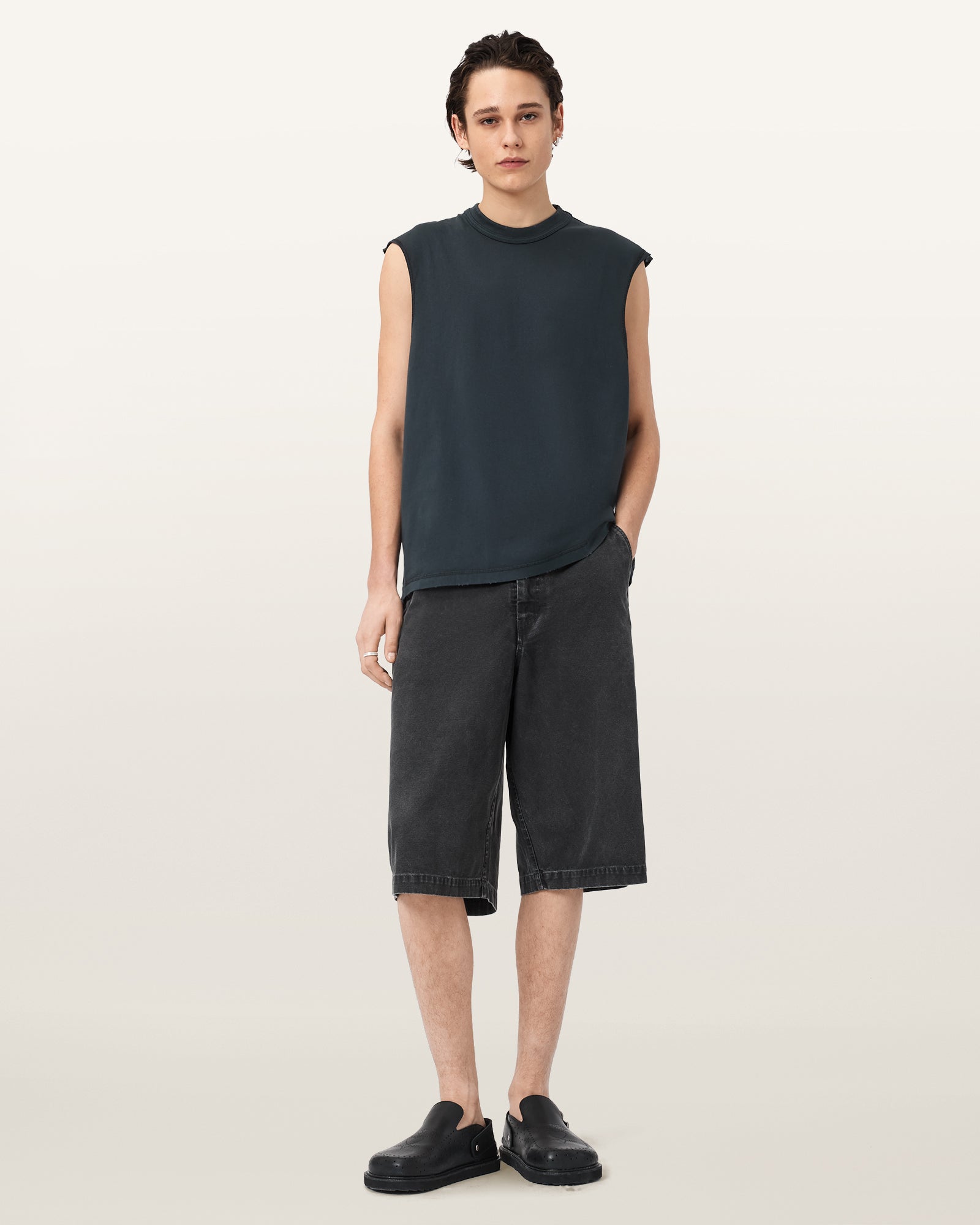 Washed Black Color Cole SL Crew from AllSaints