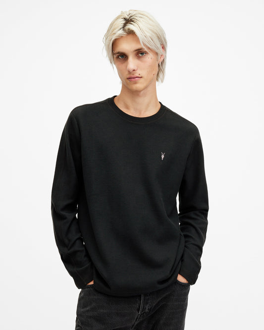 Jet Black Color Rowe LS Crew Sweatshirt from AllSaints