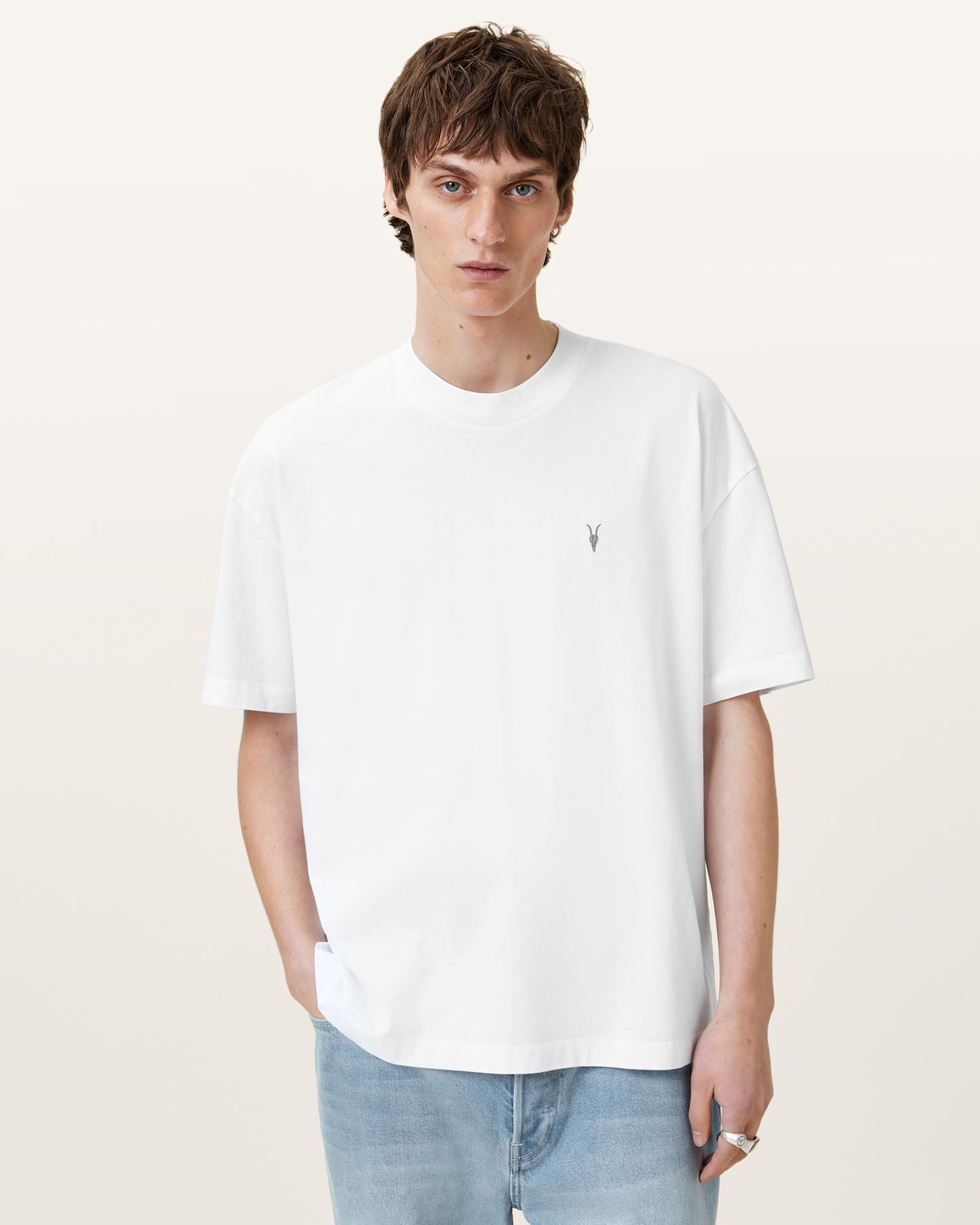 Optic White Color Harding SS Crew from AllSaints
