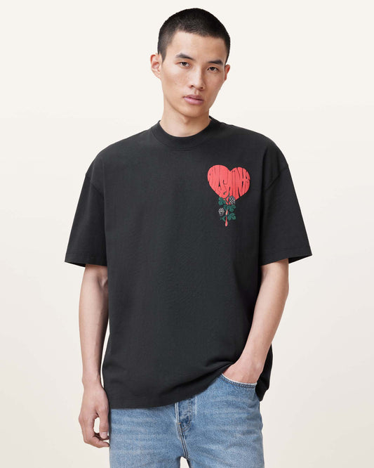 Washed Black Color Sown SS Crew from AllSaints