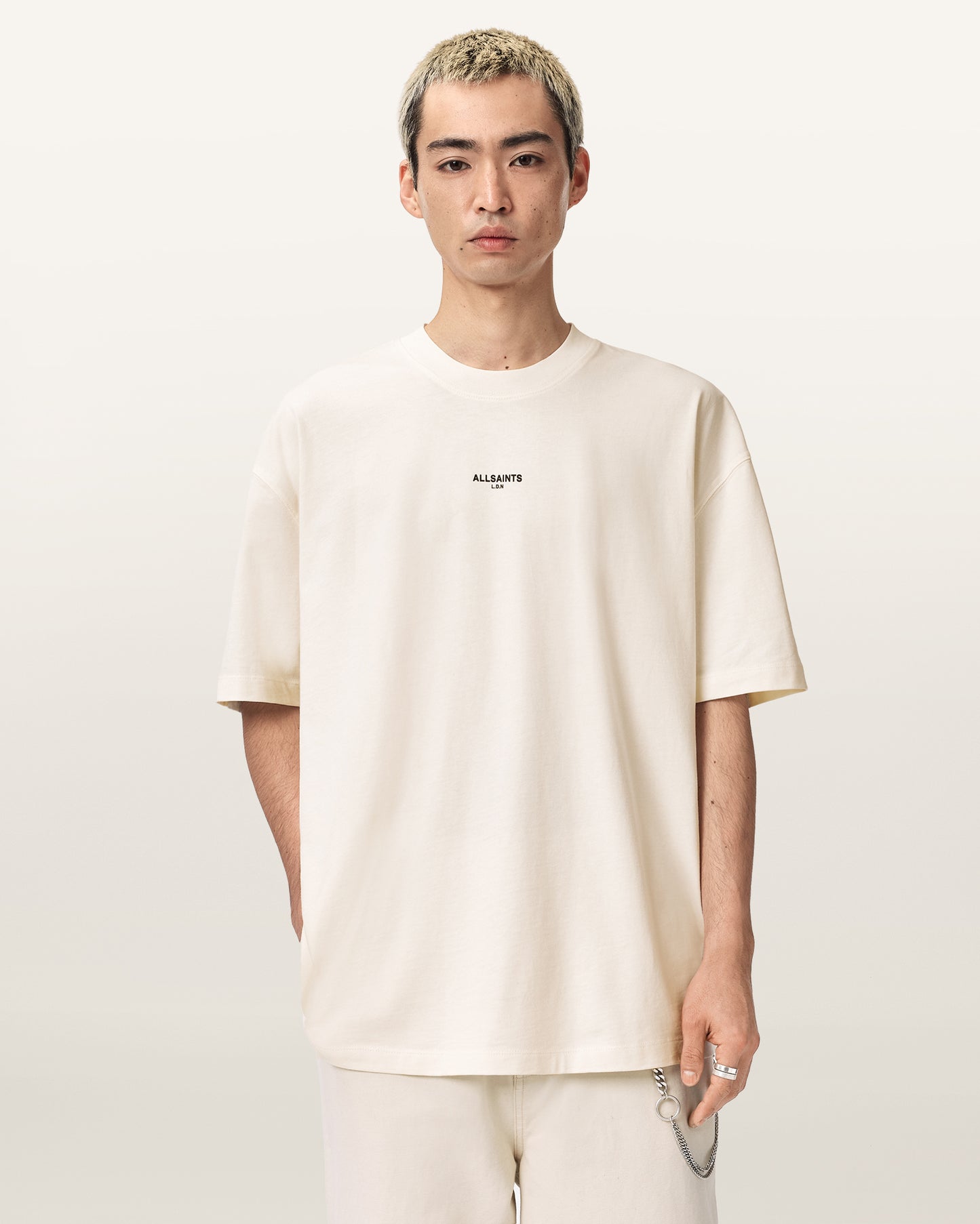 ASHEN WHITE Color Mikro SS Crew from AllSaints
