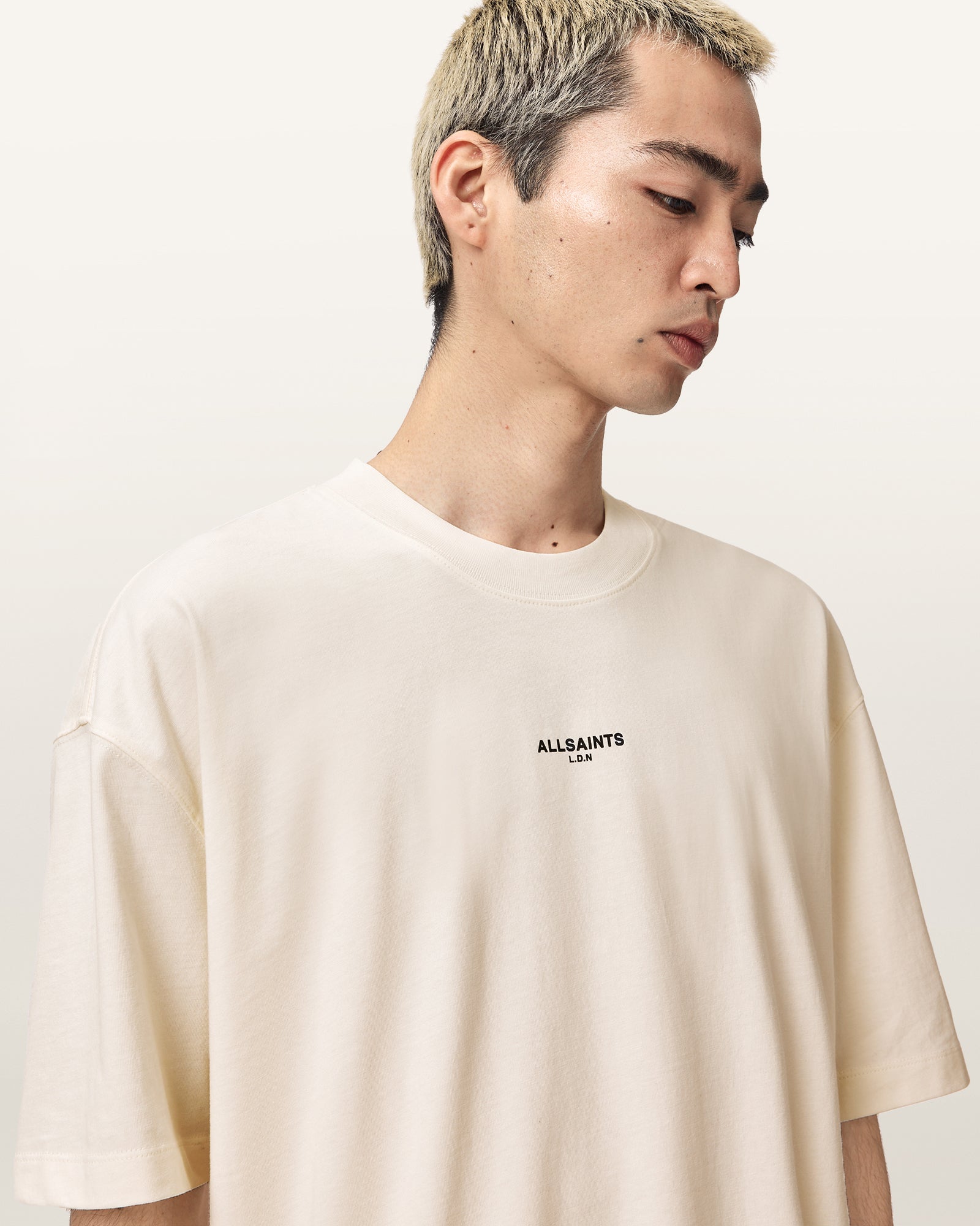 ASHEN WHITE Color Mikro SS Crew from AllSaints