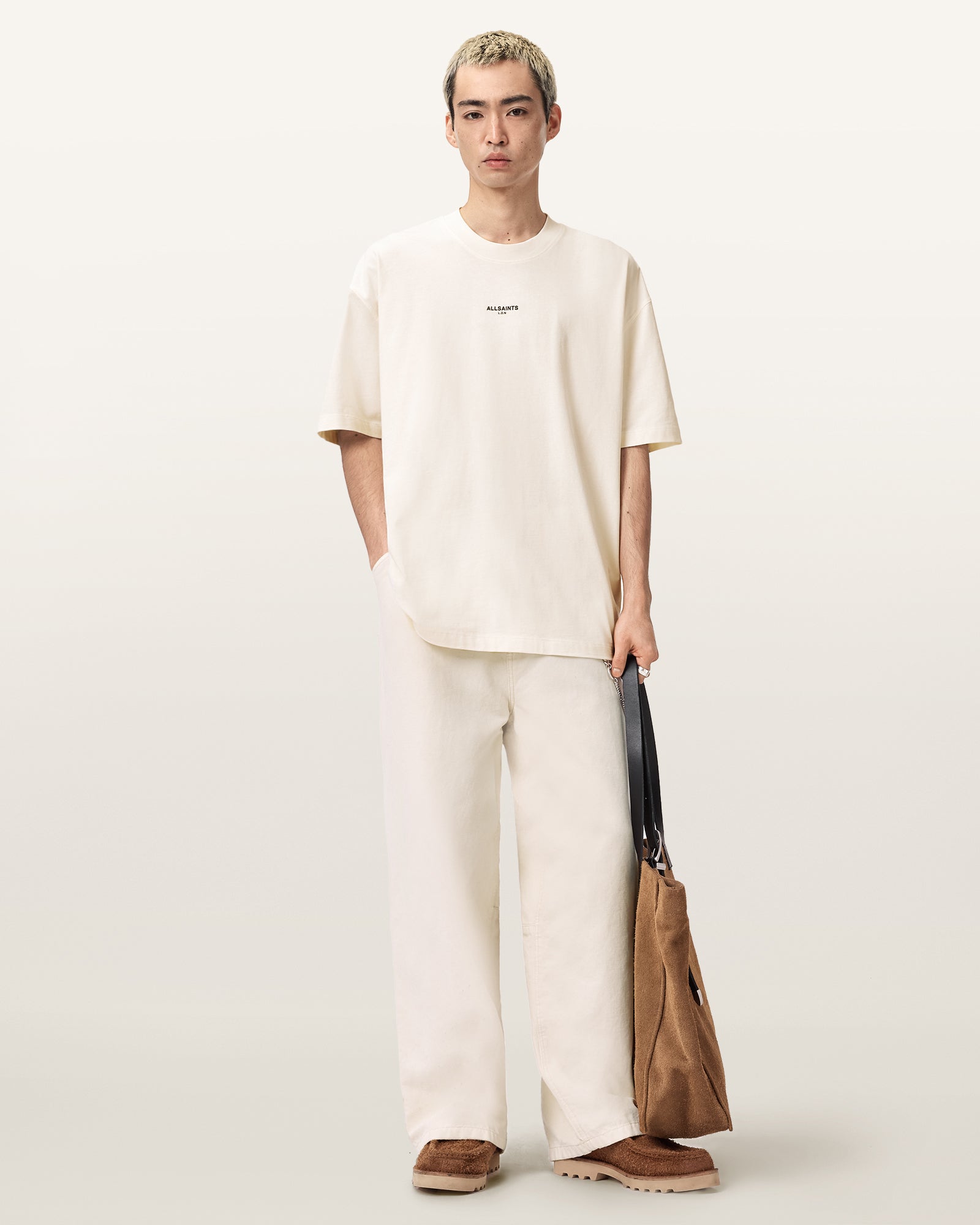 ASHEN WHITE Color Mikro SS Crew from AllSaints