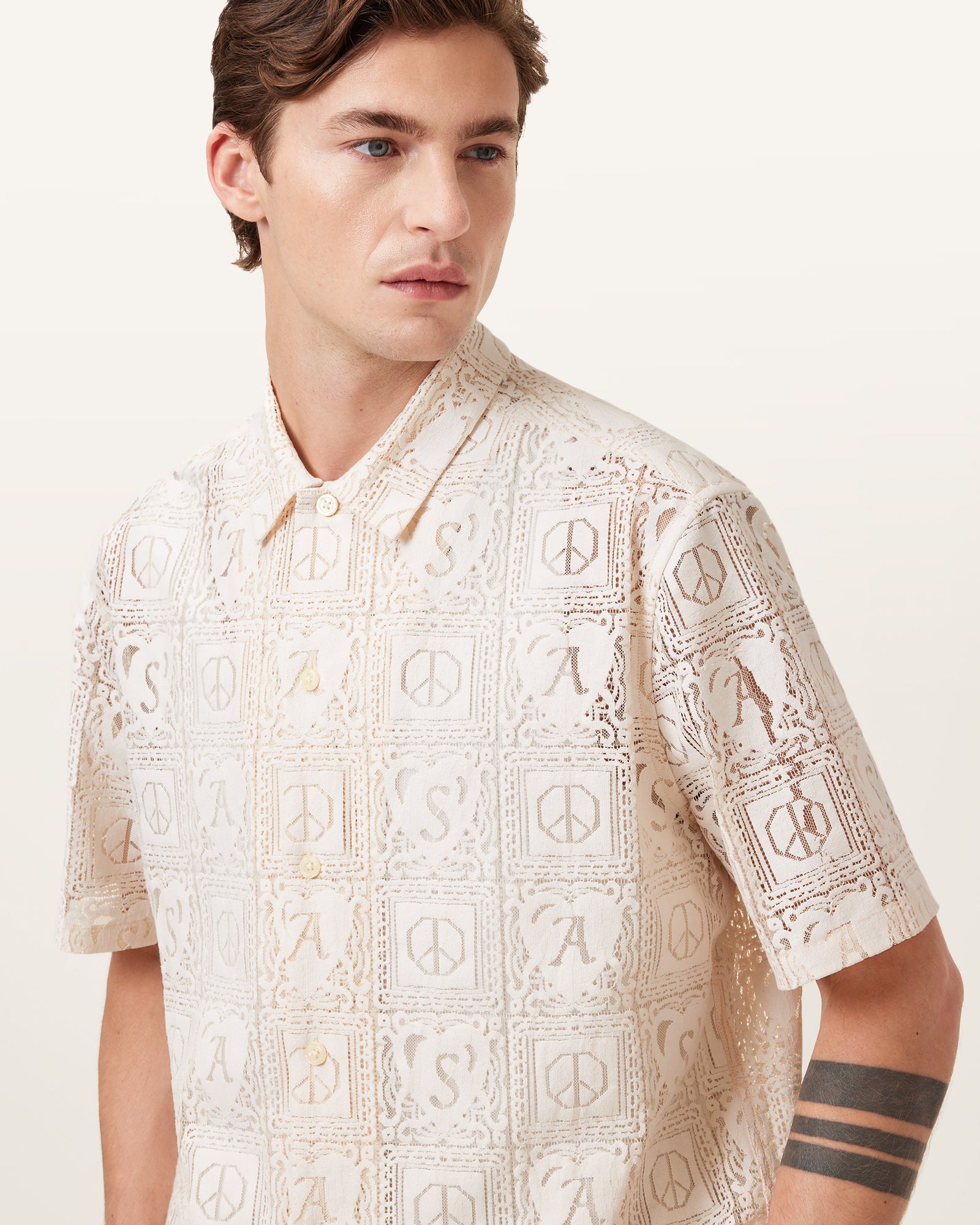 JETSTREAM WHITE Color Netley SS Shirt from AllSaints