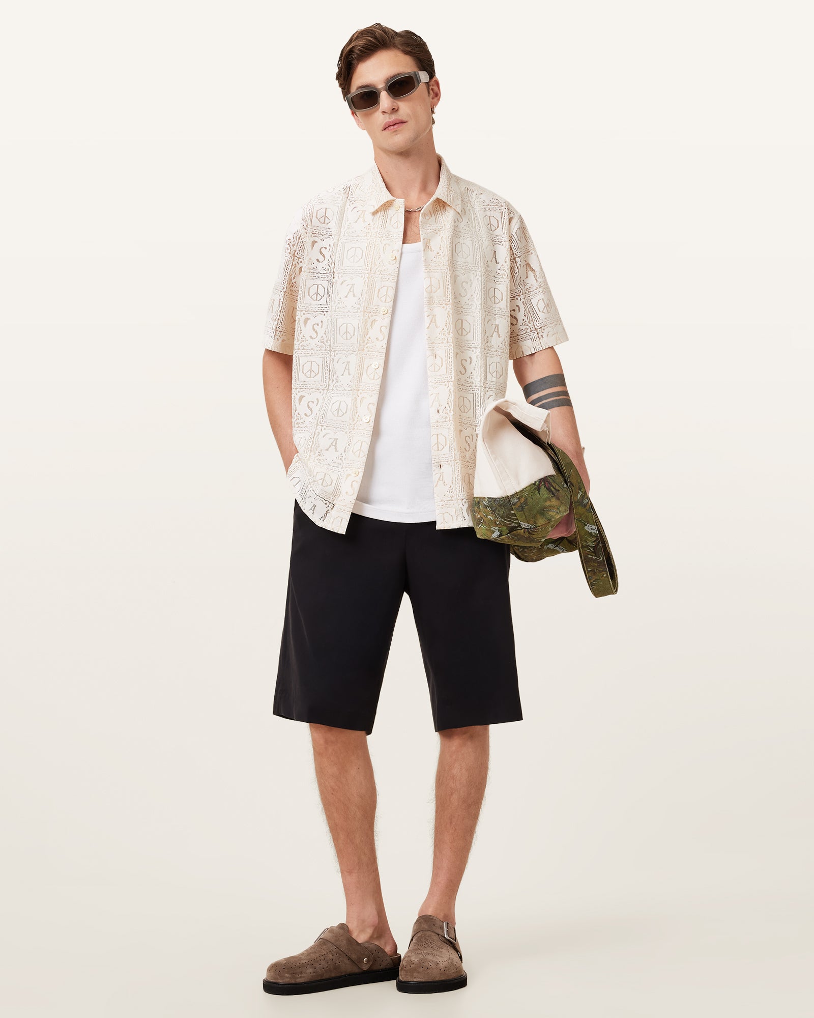JETSTREAM WHITE Color Netley SS Shirt from AllSaints