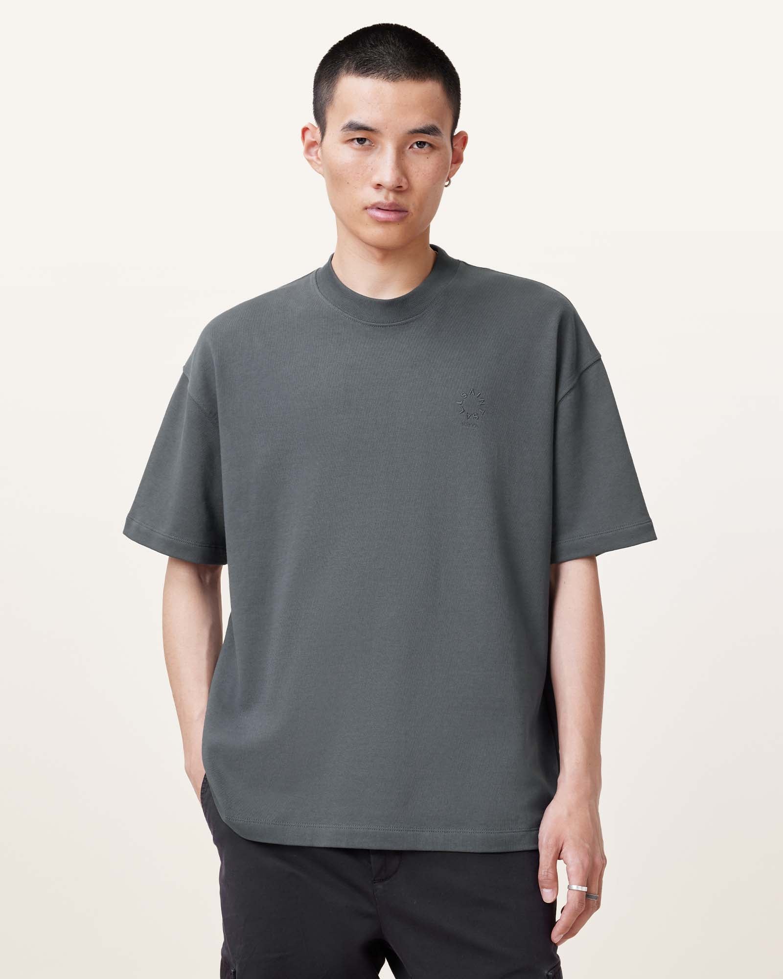 PITCHED BLUE Color Haven SS Crew from AllSaints