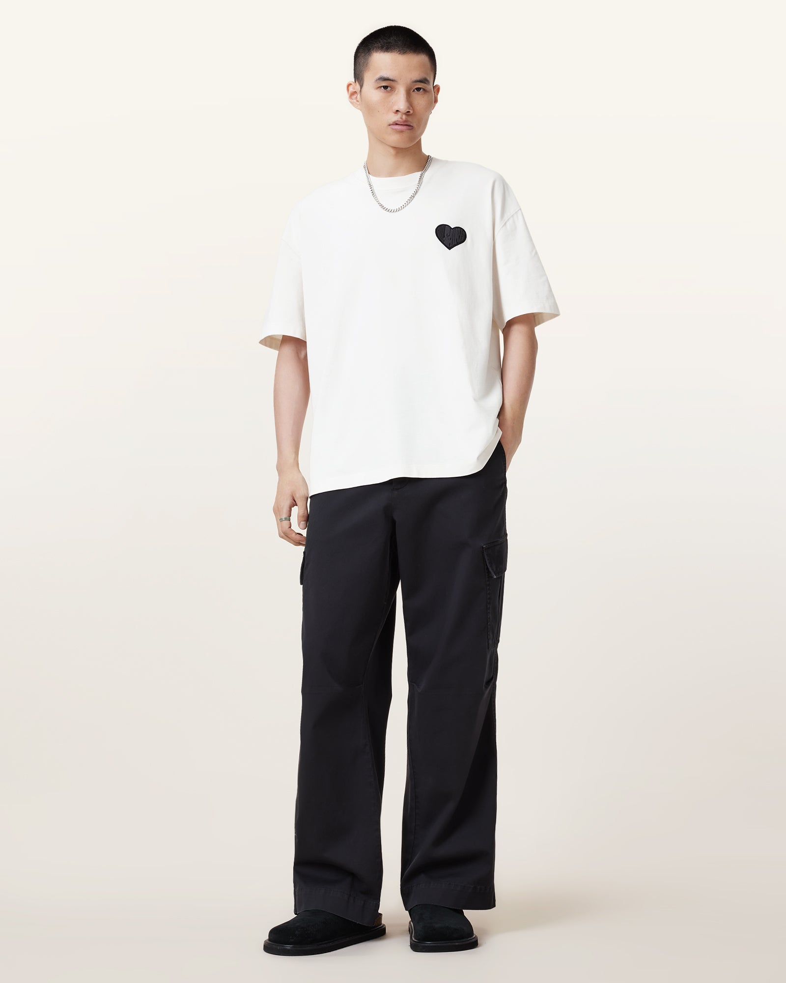 ASHEN WHITE Color Lover SS Crew from AllSaints