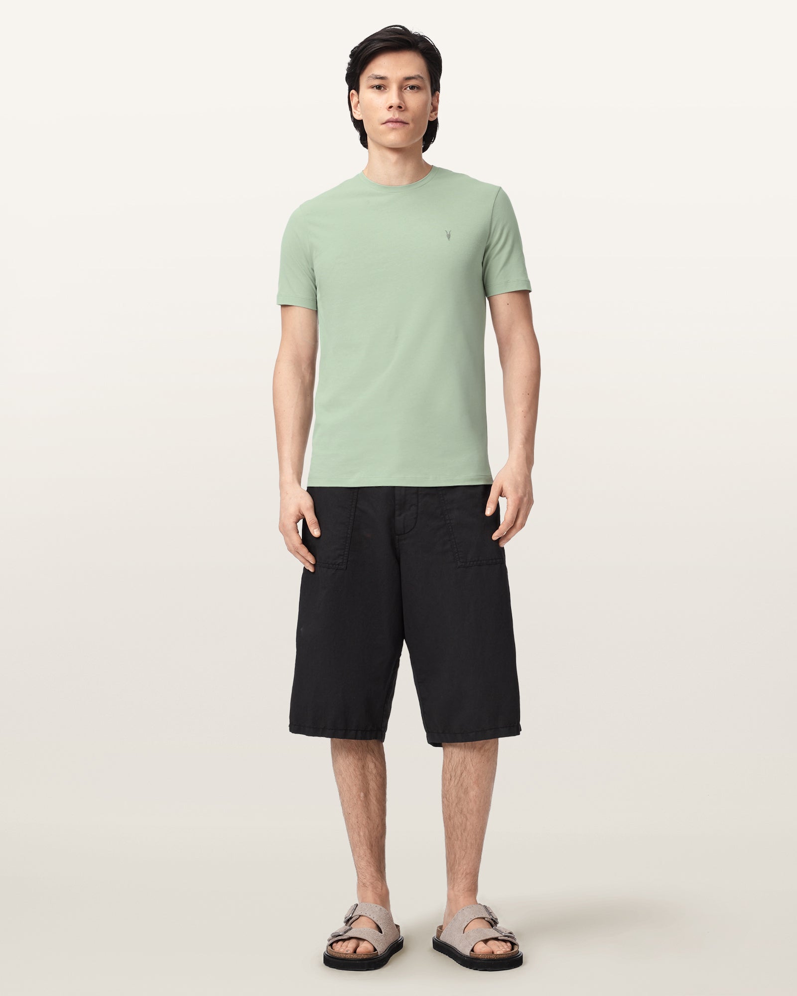 CELADON GREEN Color Brace SS Crew Tee from AllSaints