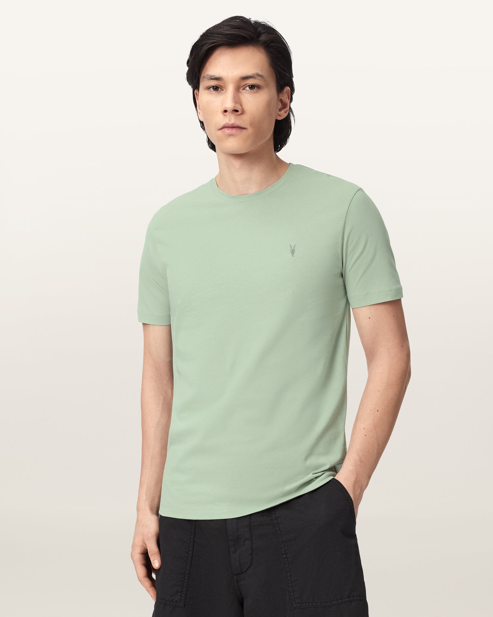 CELADON GREEN Color Brace SS Crew Tee from AllSaints