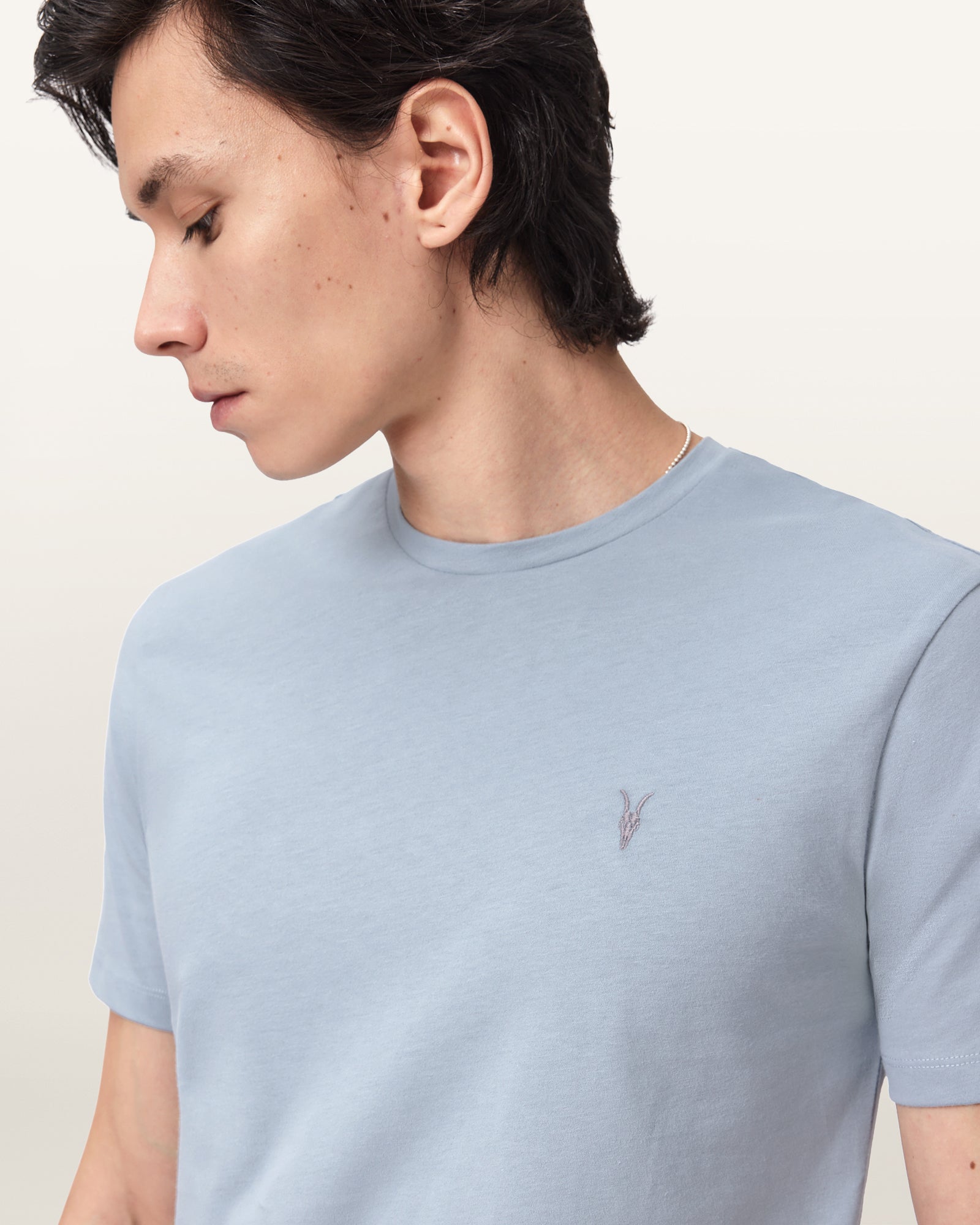 MISTY BLUE Color Brace SS Crew from AllSaints