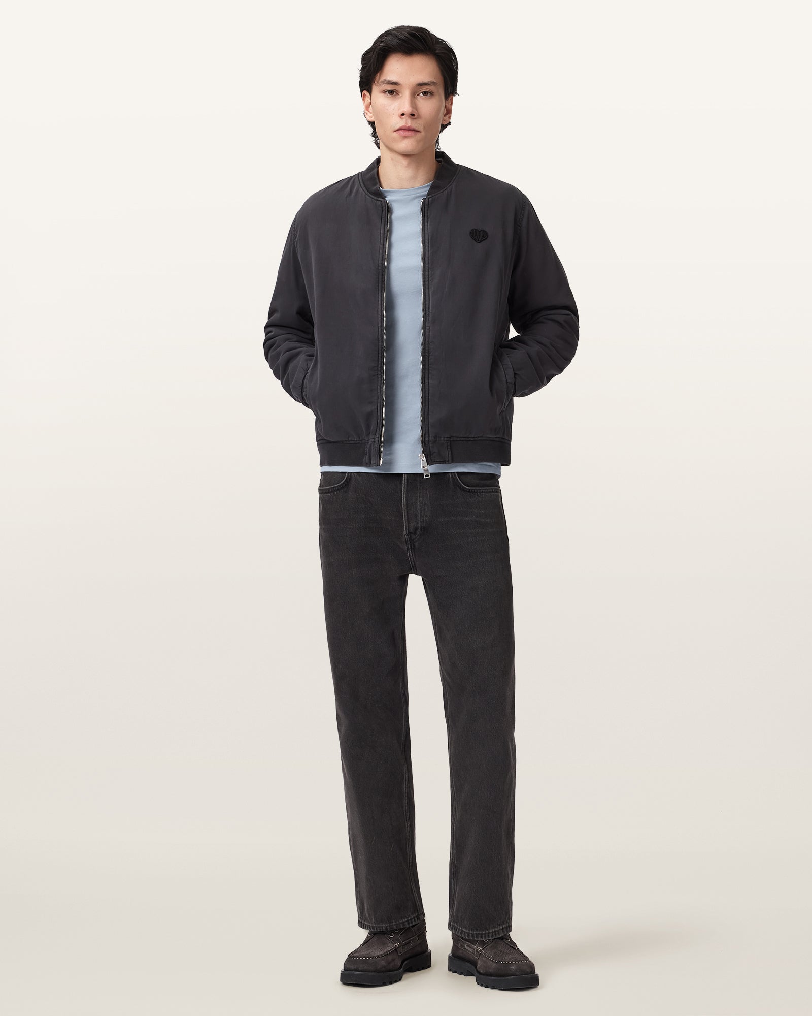MISTY BLUE Color Brace SS Crew from AllSaints