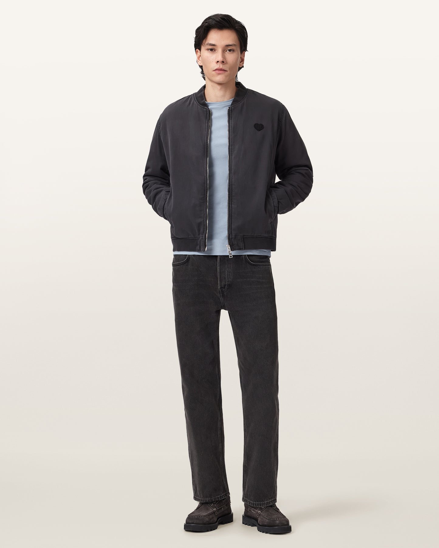 MISTY BLUE Color Brace SS Crew from AllSaints