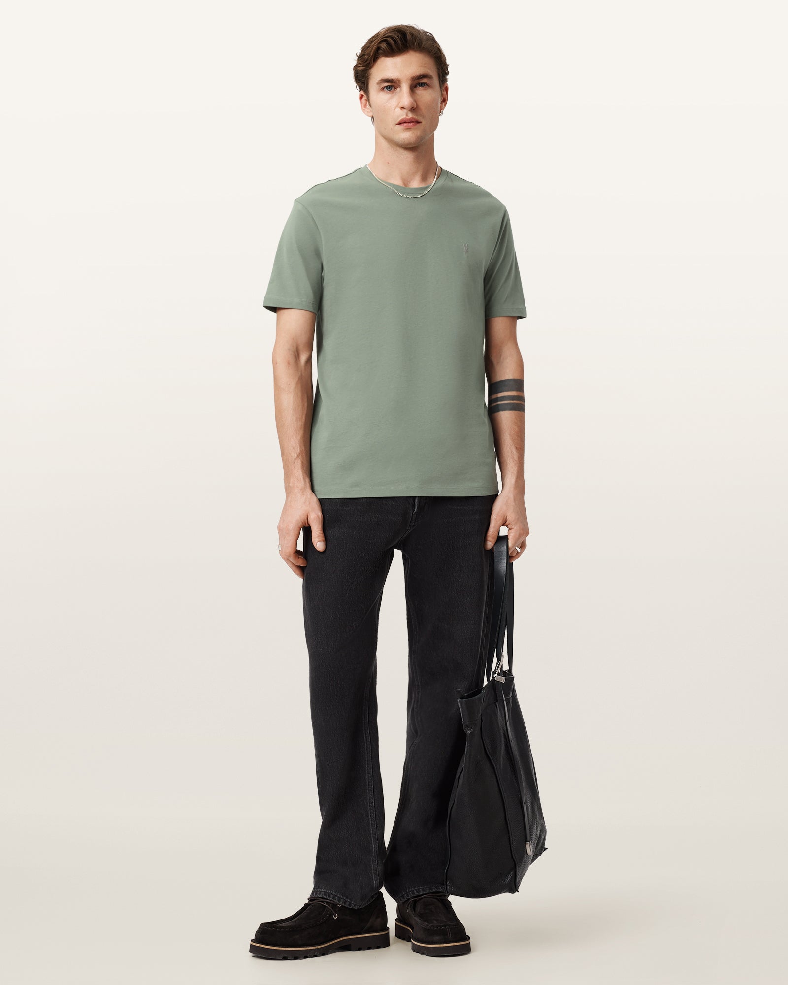 SPRING GREEN Color Brace SS Crew from AllSaints