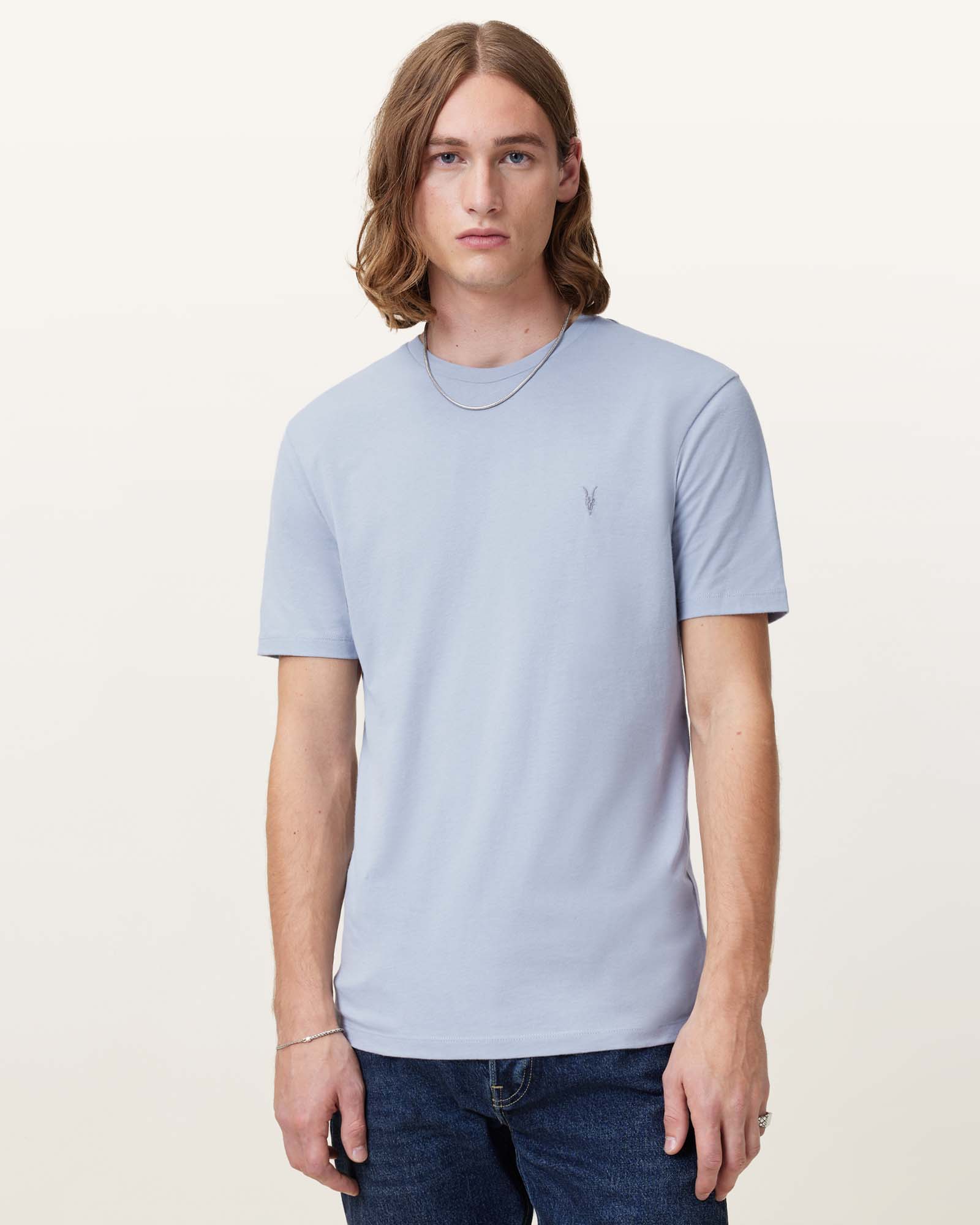 WILLOW BLUE Color Brace SS Crew from AllSaints