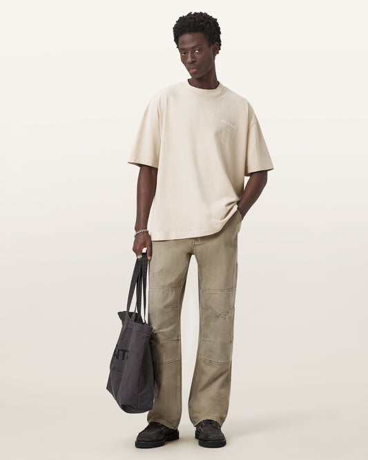 FEATHER TAUPE Color Xander SS Crew from AllSaints