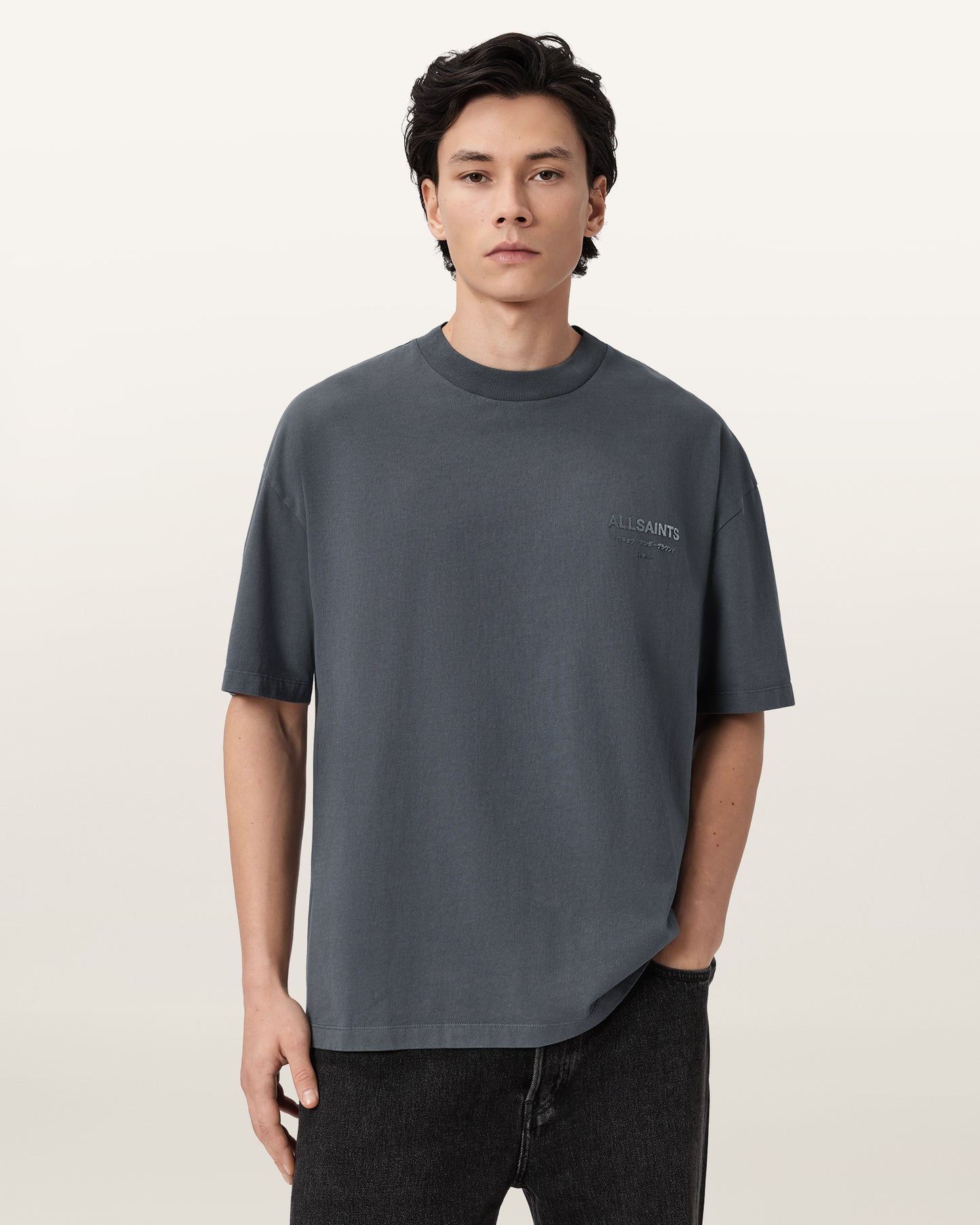 DARK STEEL BLUE Color Xander SS Crew from AllSaints