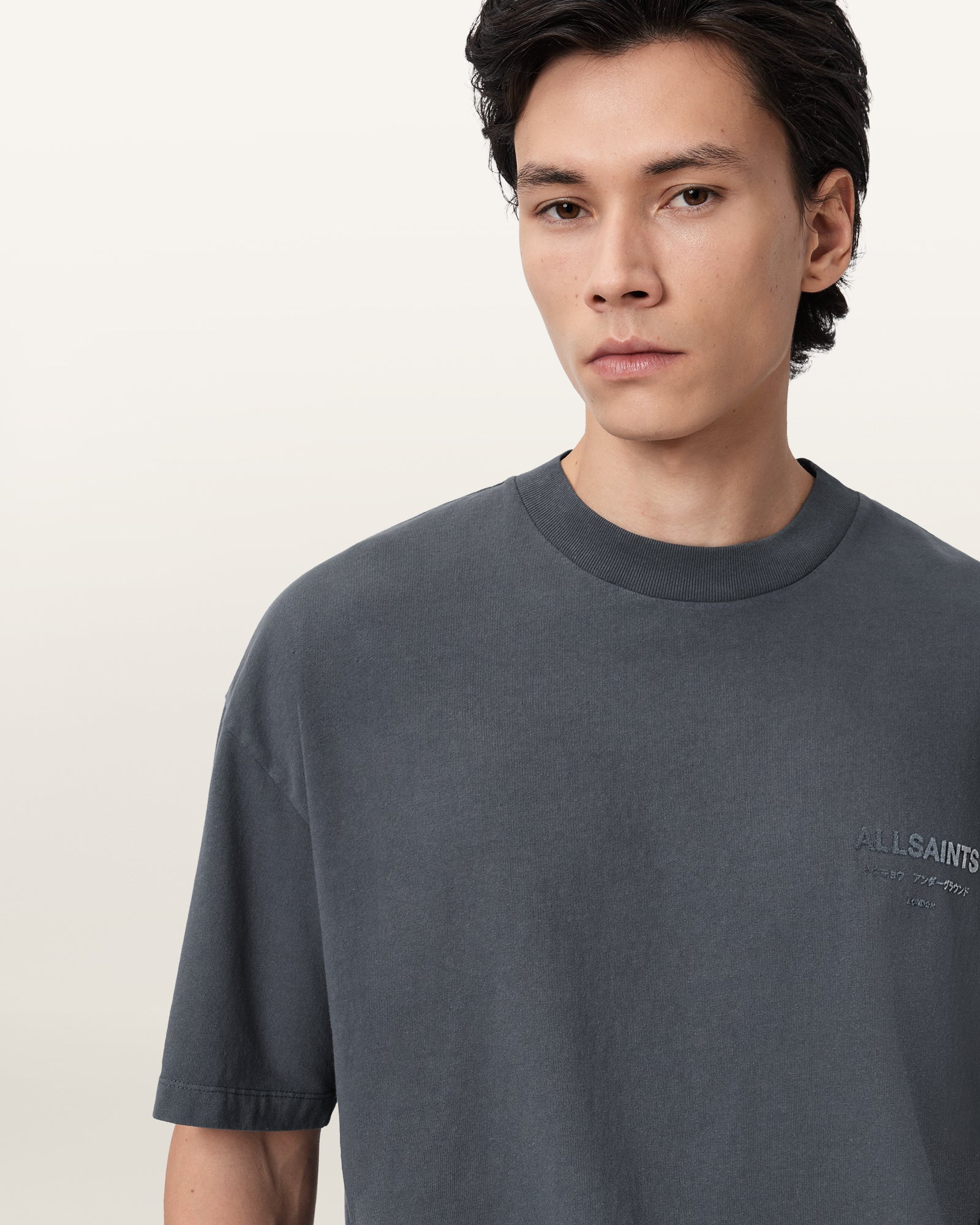 DARK STEEL BLUE Color Xander SS Crew from AllSaints