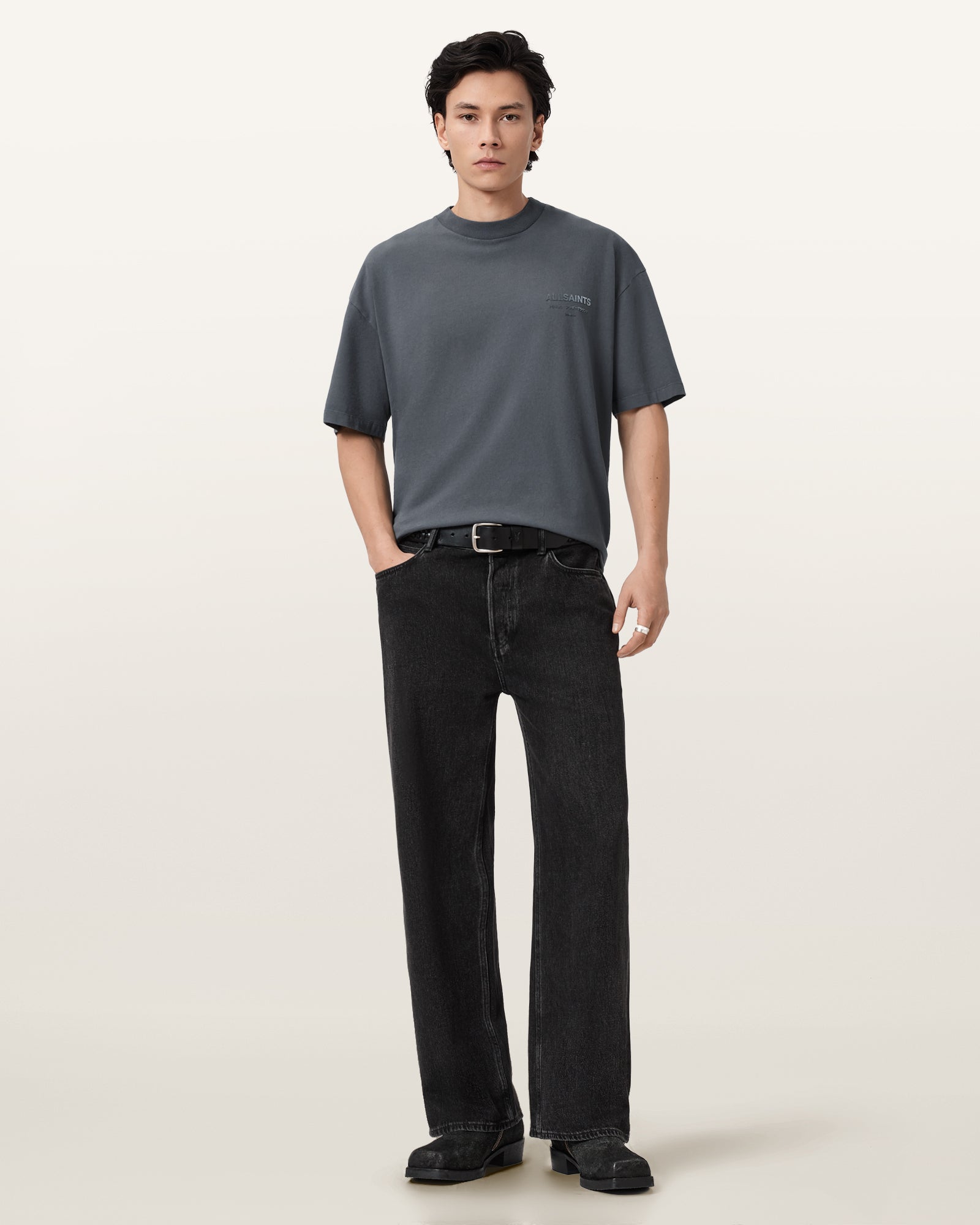 DARK STEEL BLUE Color Xander SS Crew from AllSaints