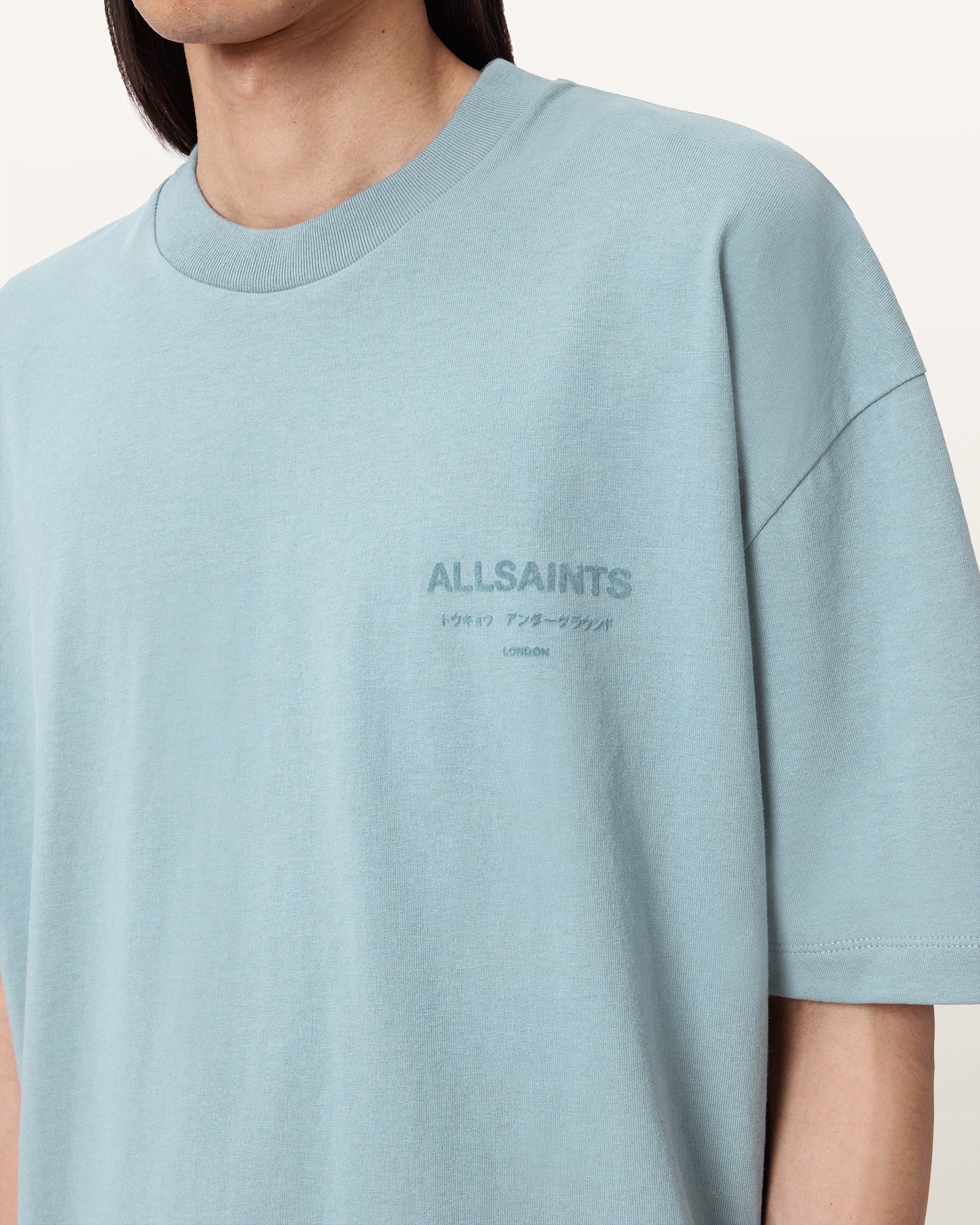SALTON BLUE Color Xander SS Crew from AllSaints