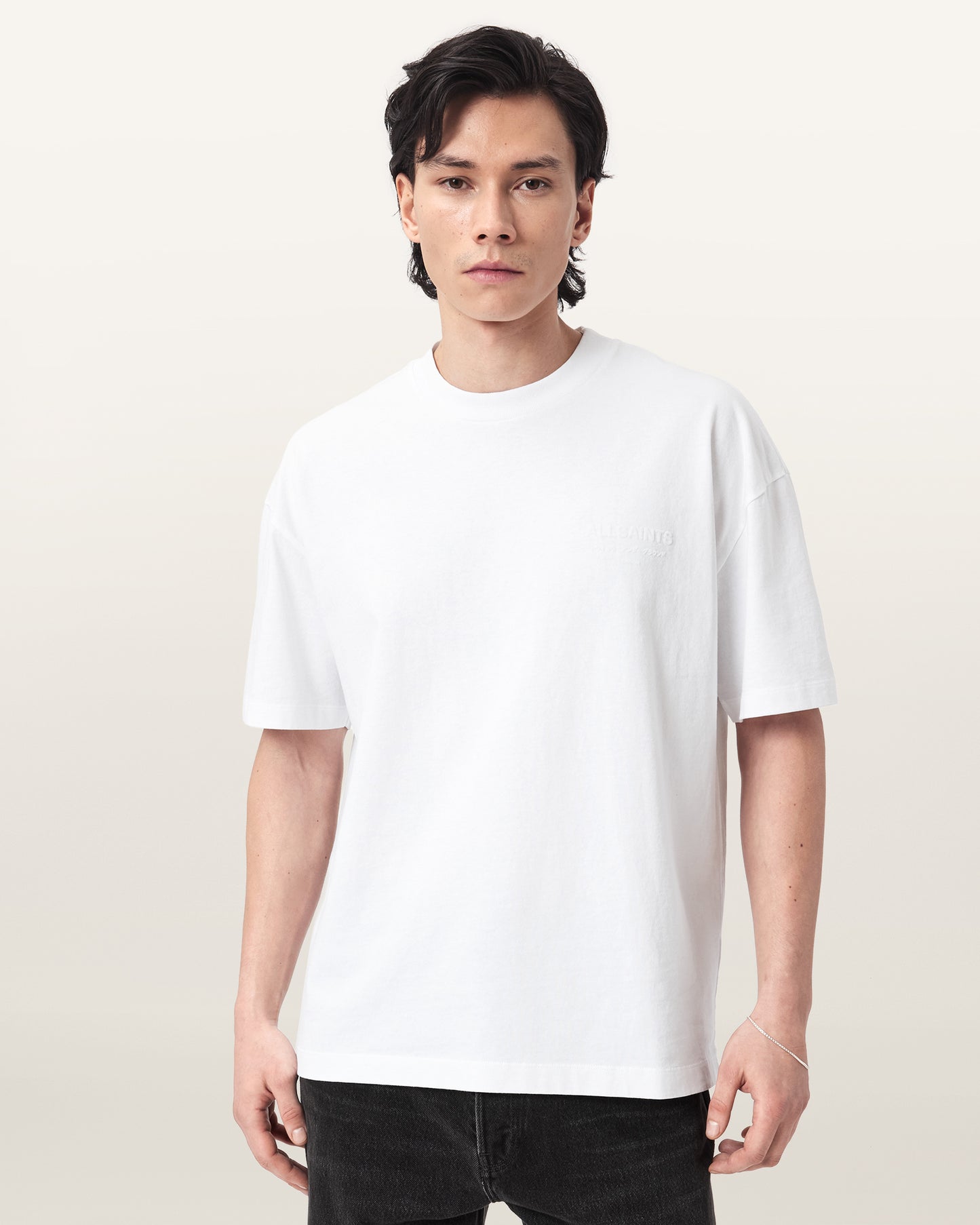 Optic White Color Xander SS Crew from AllSaints