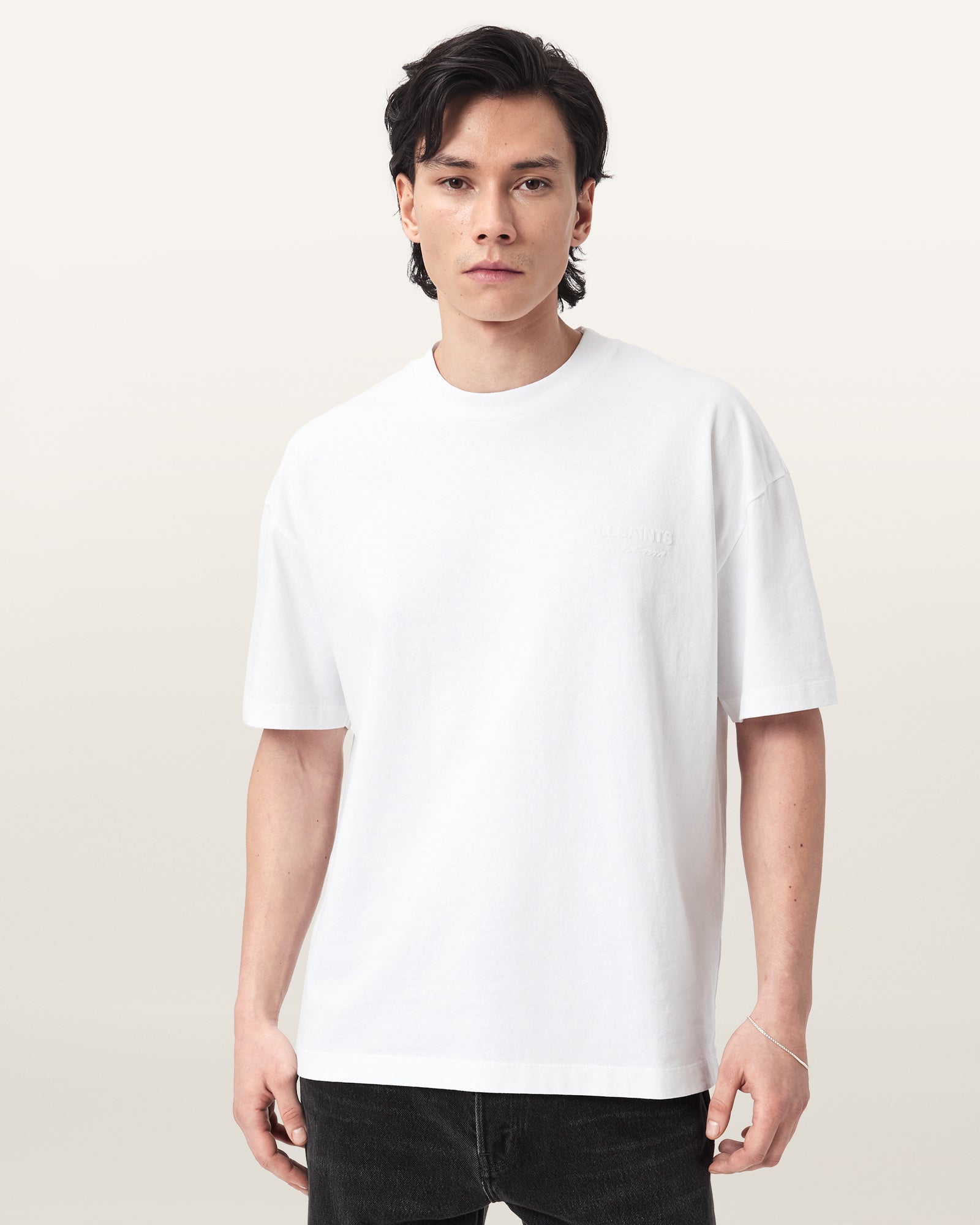 Optic White Color Xander SS Crew from AllSaints