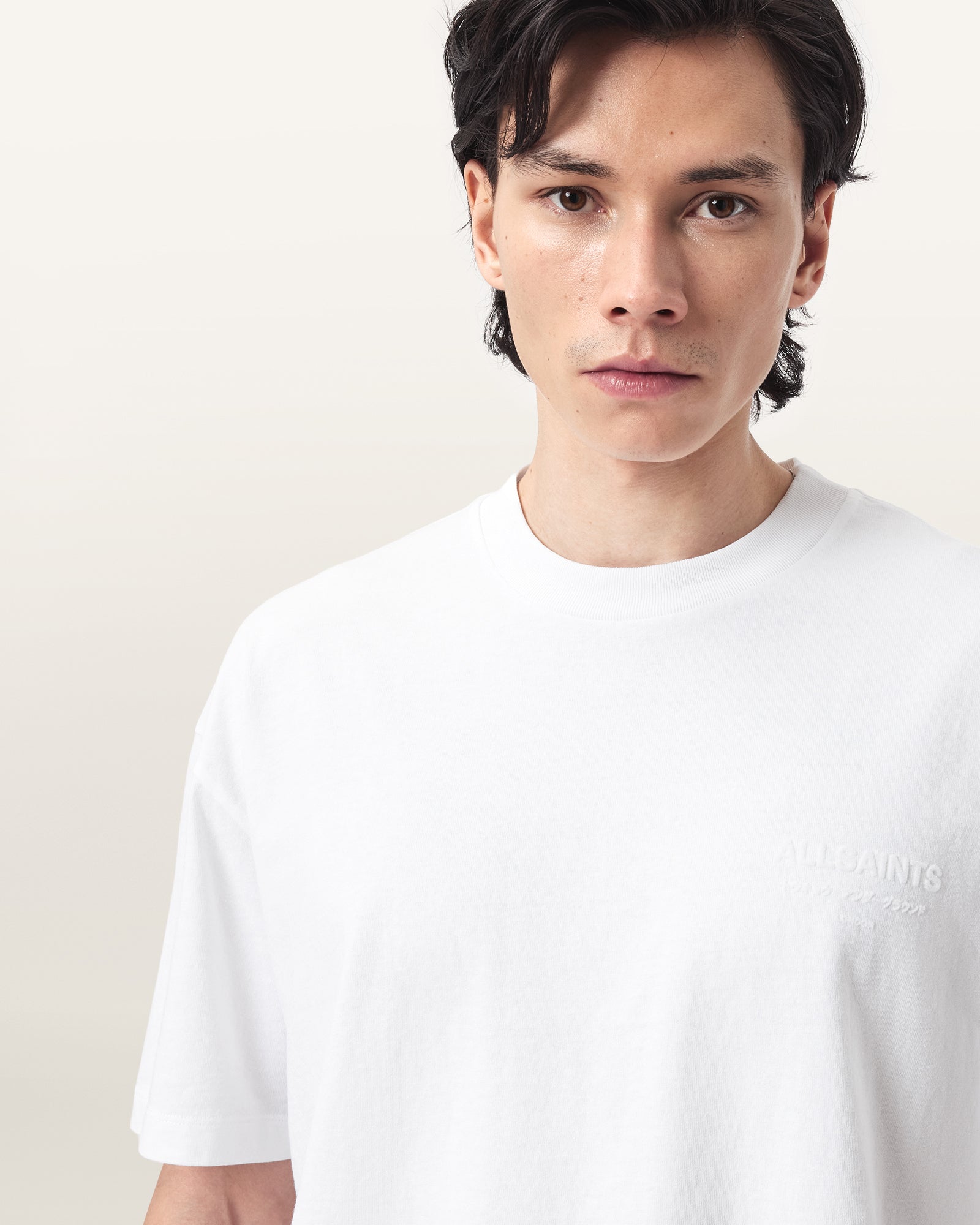 Optic White Color Xander SS Crew from AllSaints