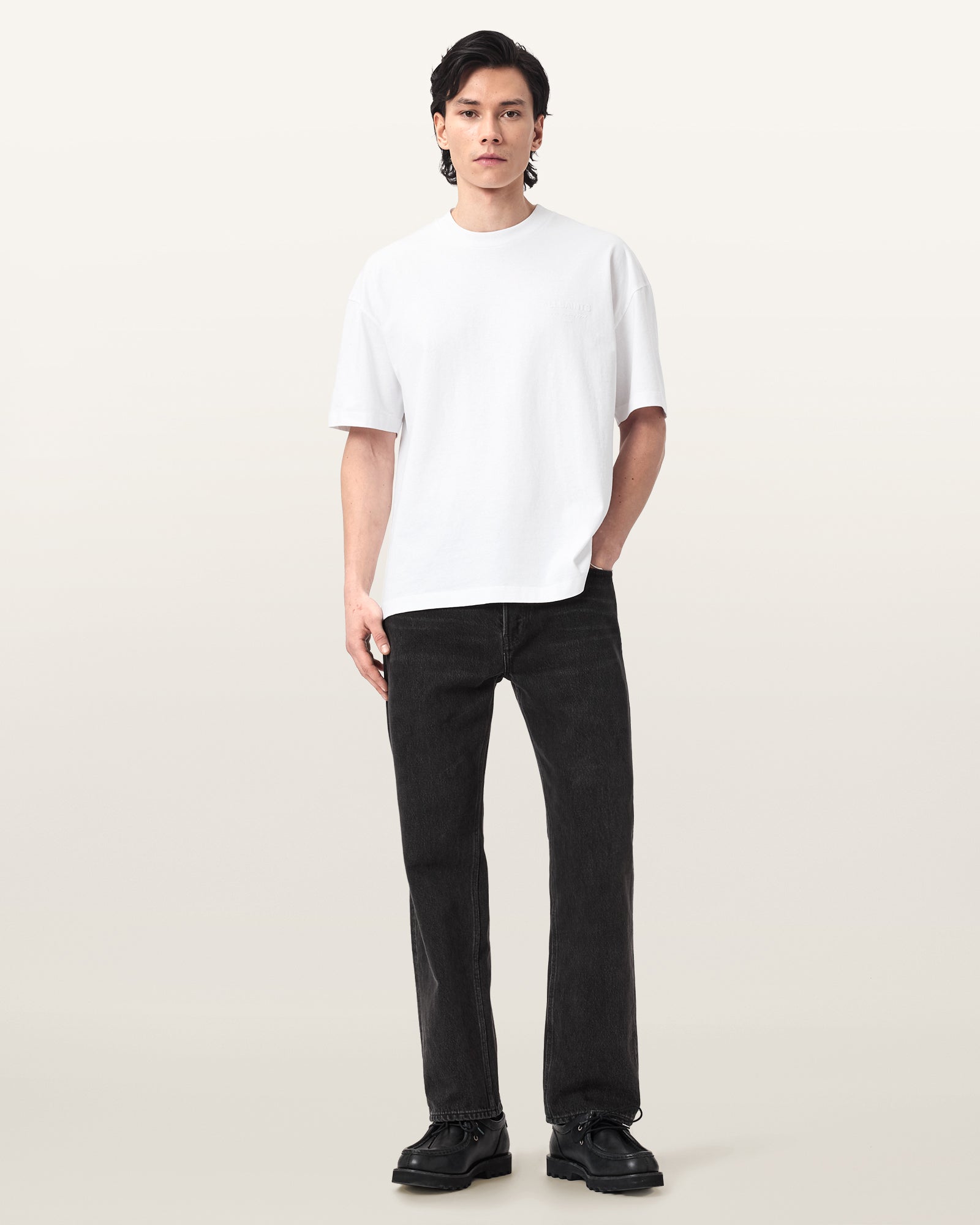 Optic White Color Xander SS Crew from AllSaints