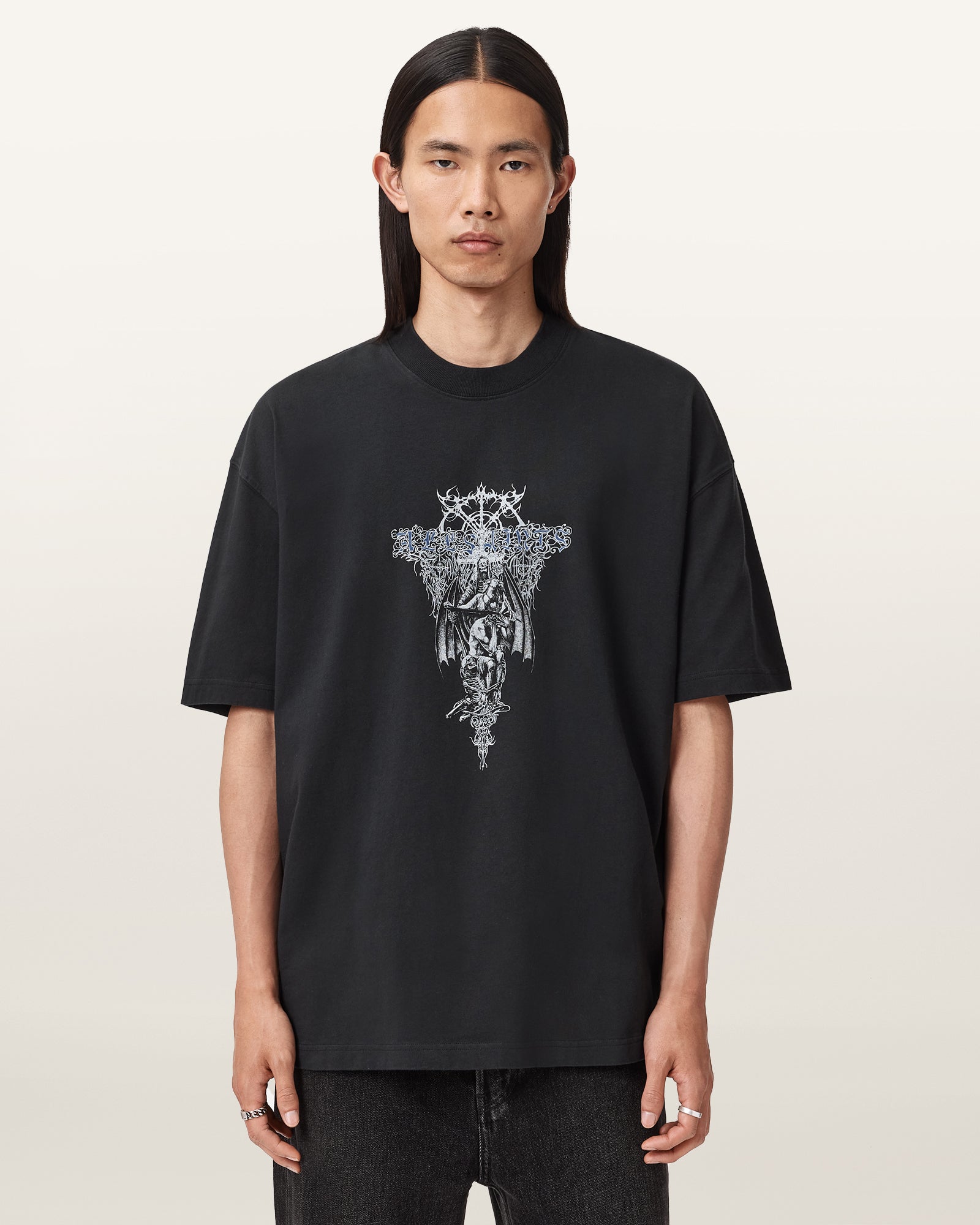 Washed Black Color Swords SS Crew from AllSaints