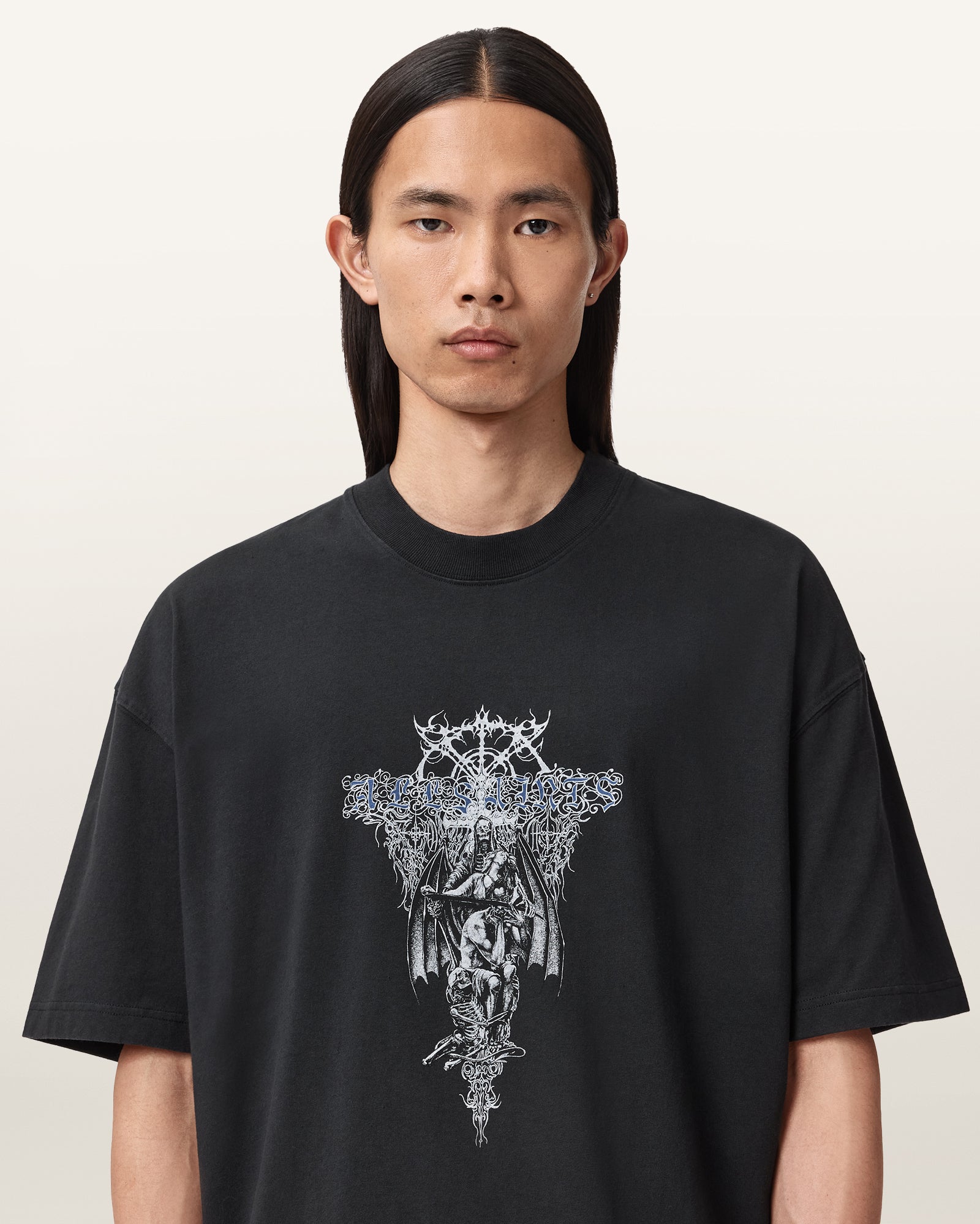 Washed Black Color Swords SS Crew from AllSaints