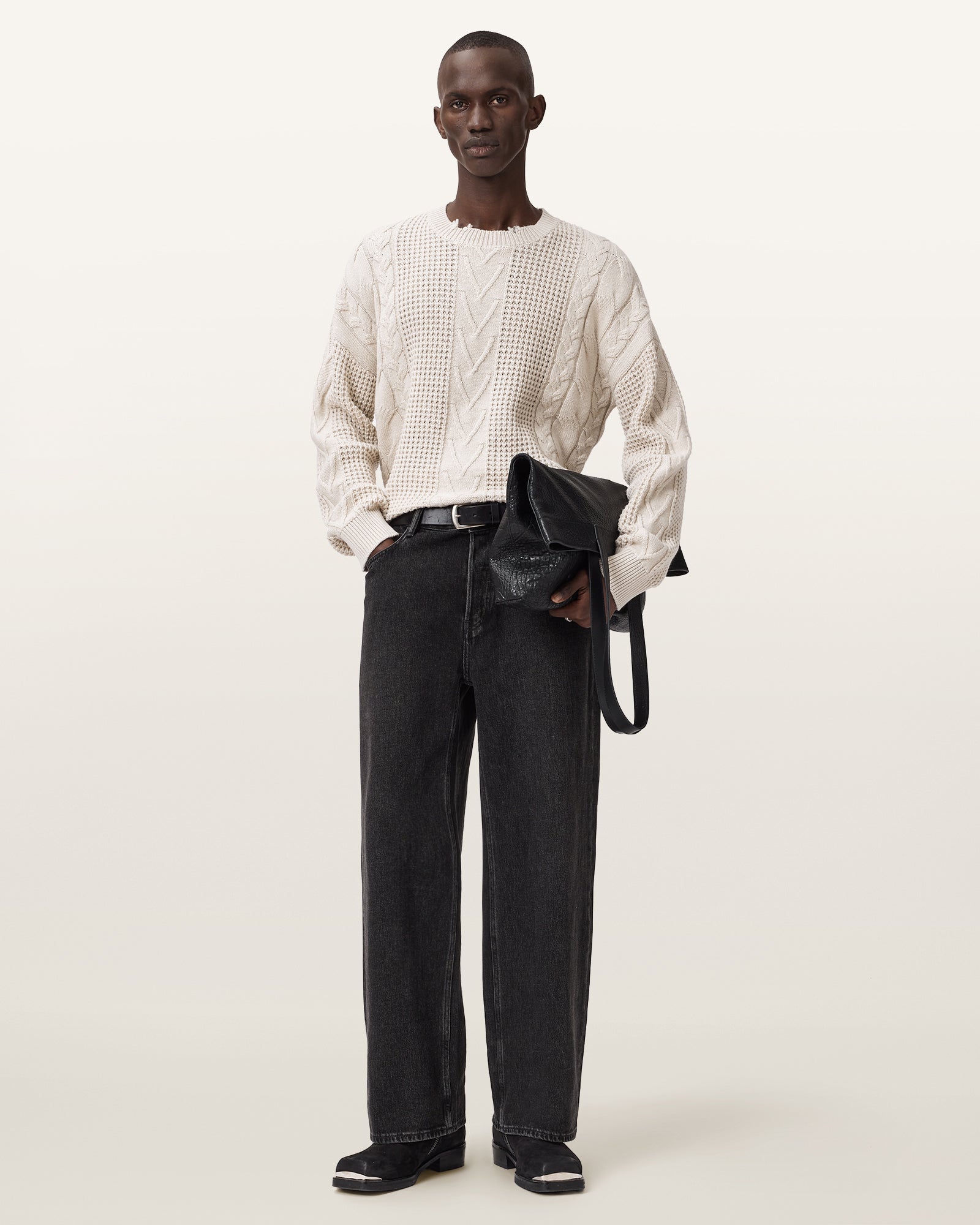 ECRU WHITE Color Tenter Crew from AllSaints