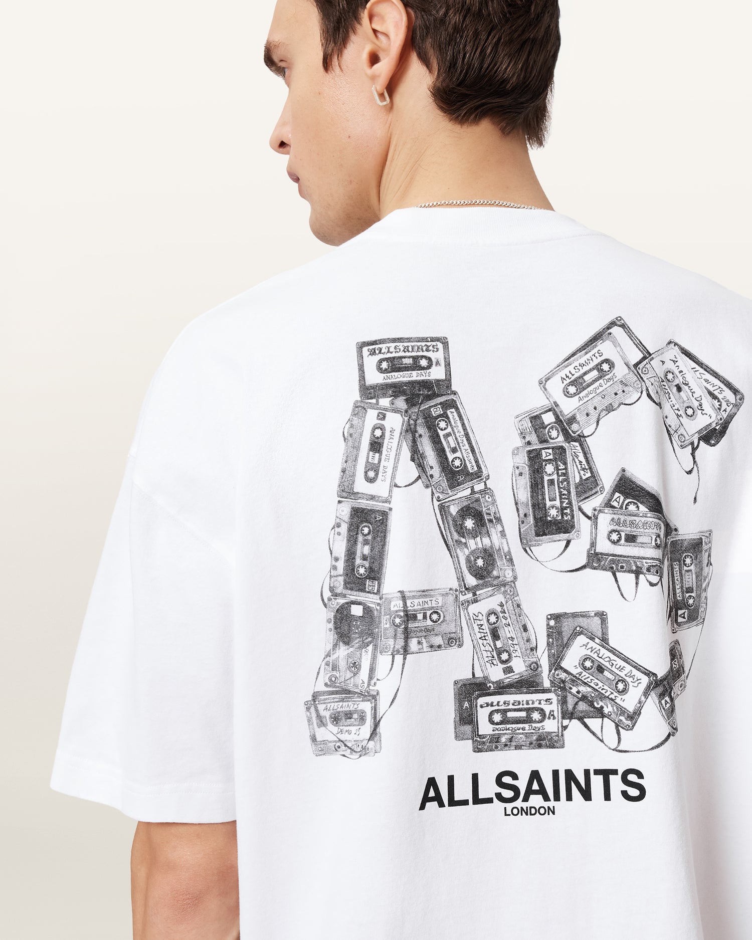 Optic White Color Mixtape SS Crew from AllSaints