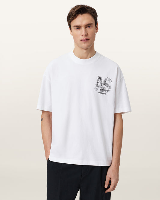 Optic White Color Mixtape SS Crew from AllSaints