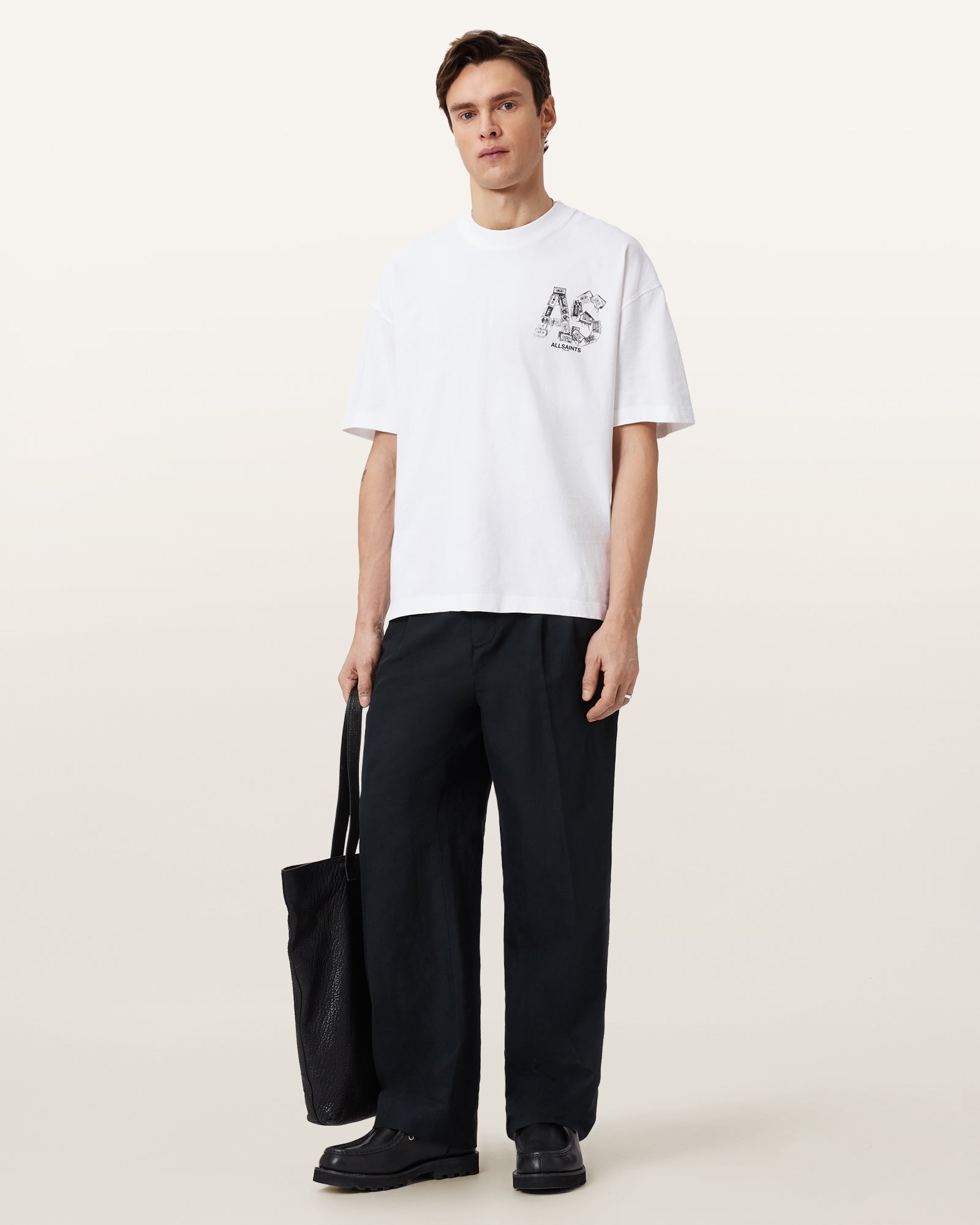 Optic White Color Mixtape SS Crew from AllSaints