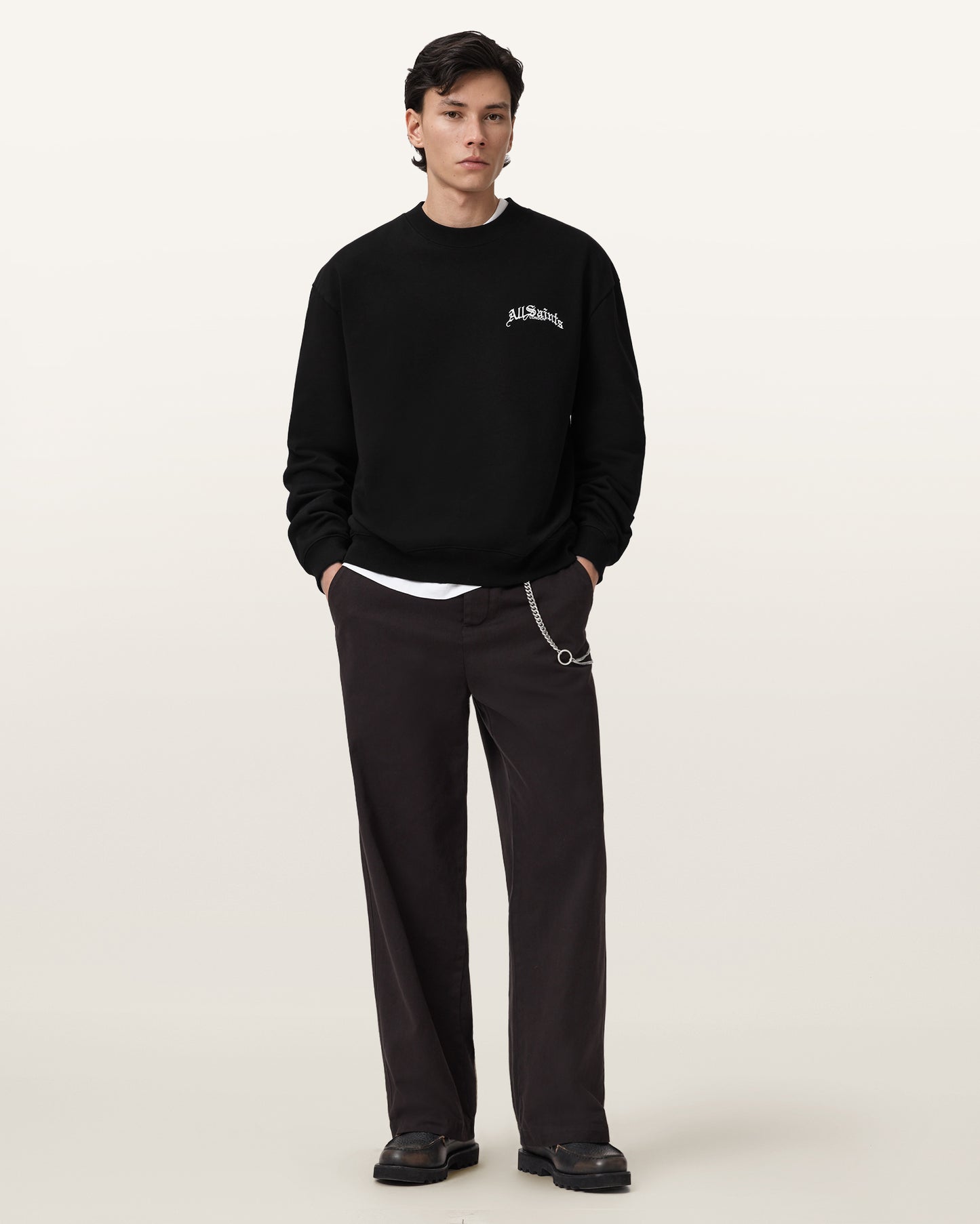 Washed Black Color Descent Crew from AllSaints