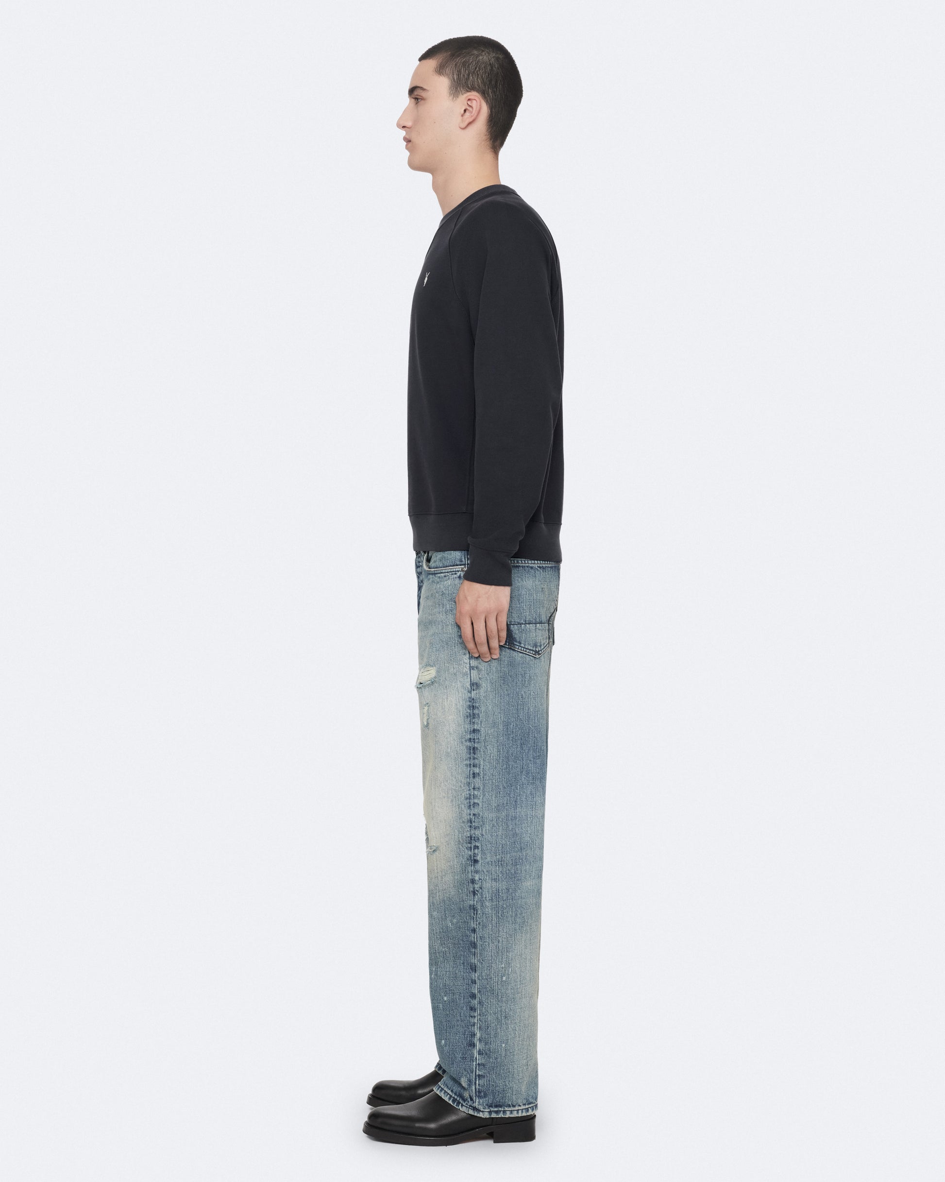 Washed Black Color Harlow Crew Sweatshirt from AllSaints