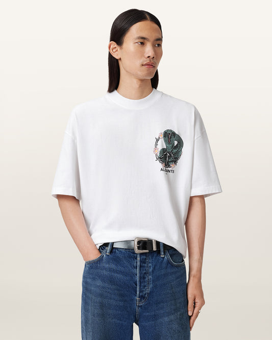 Optic White Color Snakebite SS Crew from AllSaints